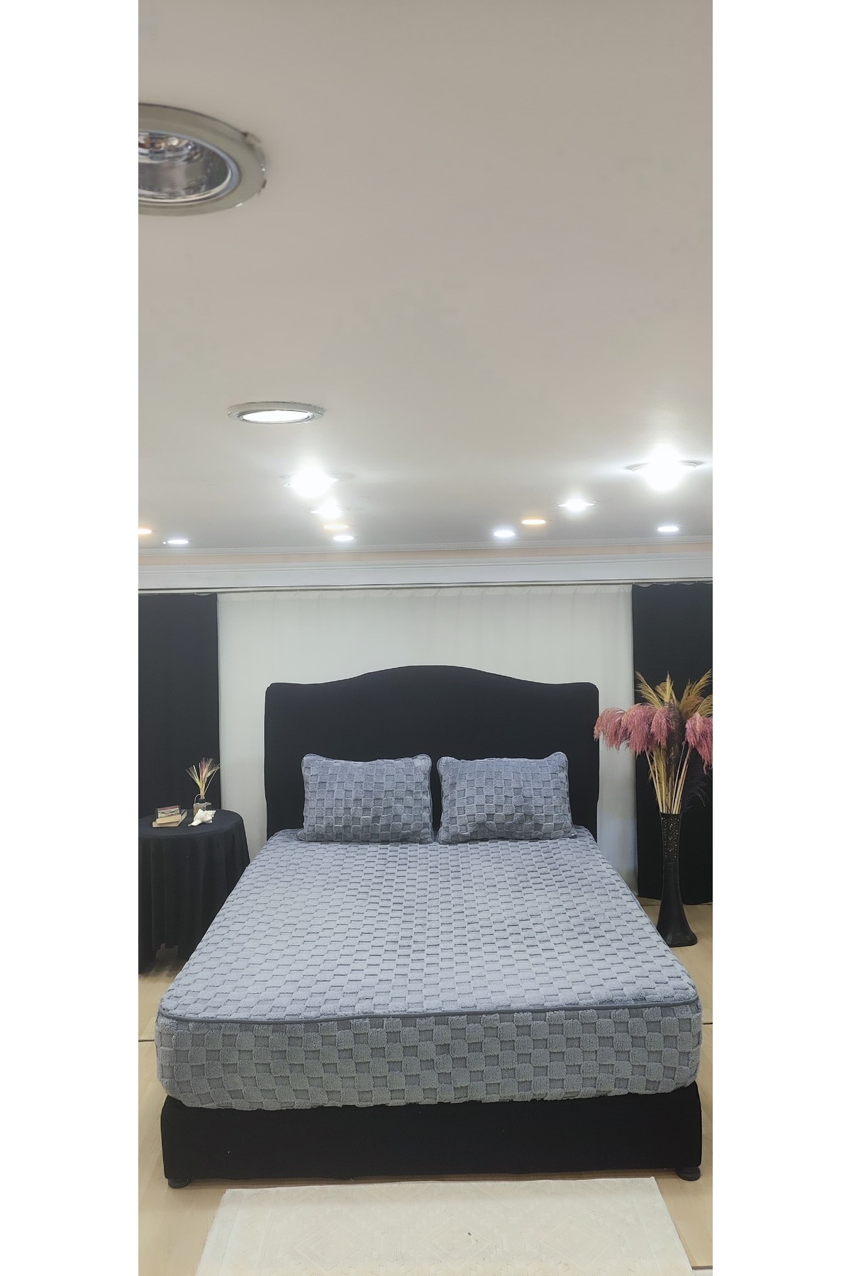 Akbal Home Welsoft Yatak Koruyucu Dolly Desen Gri Battal Boy(ALEZSİZ)