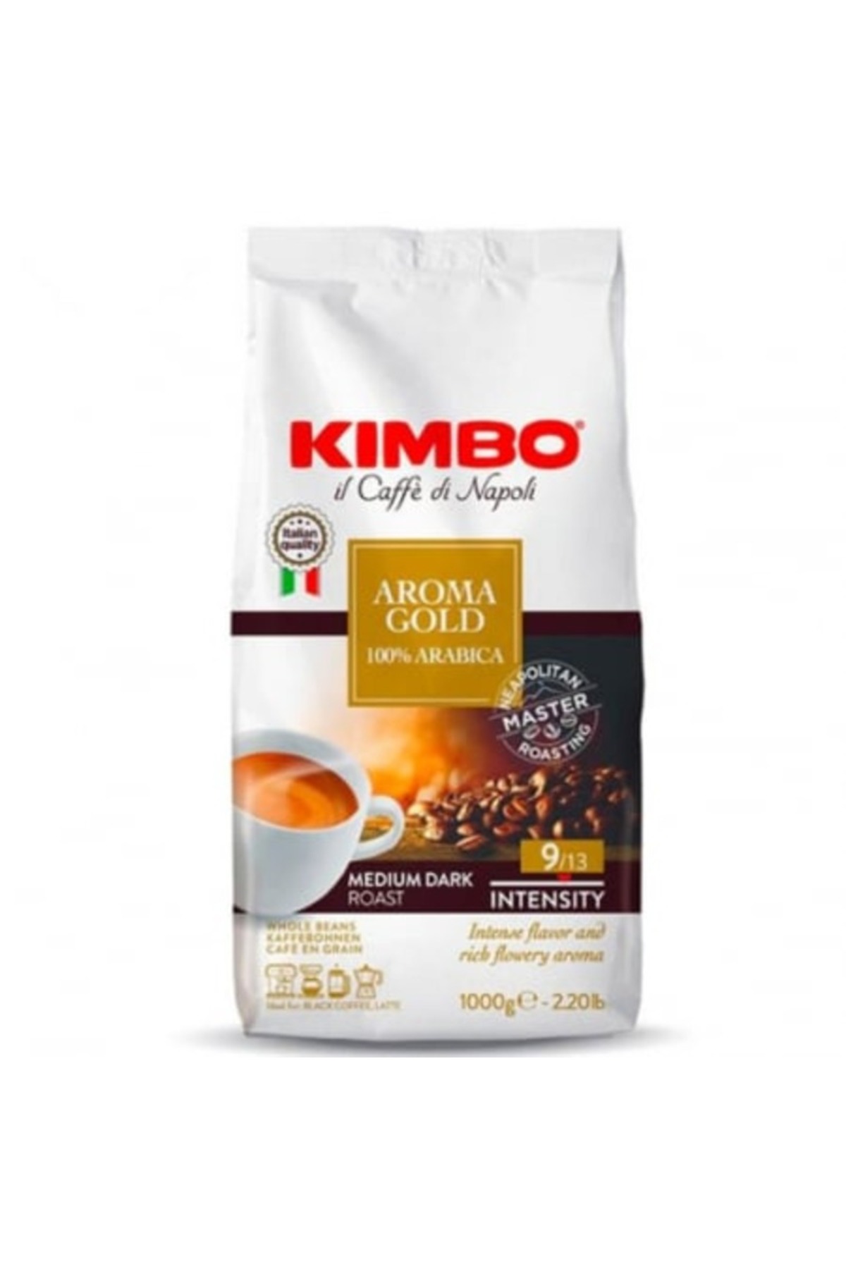 Kimbo Aroma Gold 100% Arabica Καφές σε κόκκους - 1Kg