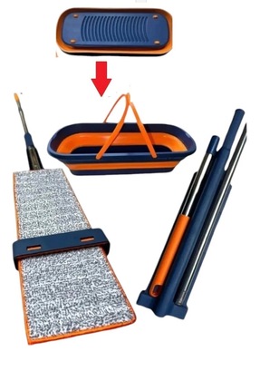 musting Katlanabilir Kovalı kendinden sıkmalı mop seti tekerlekli kova