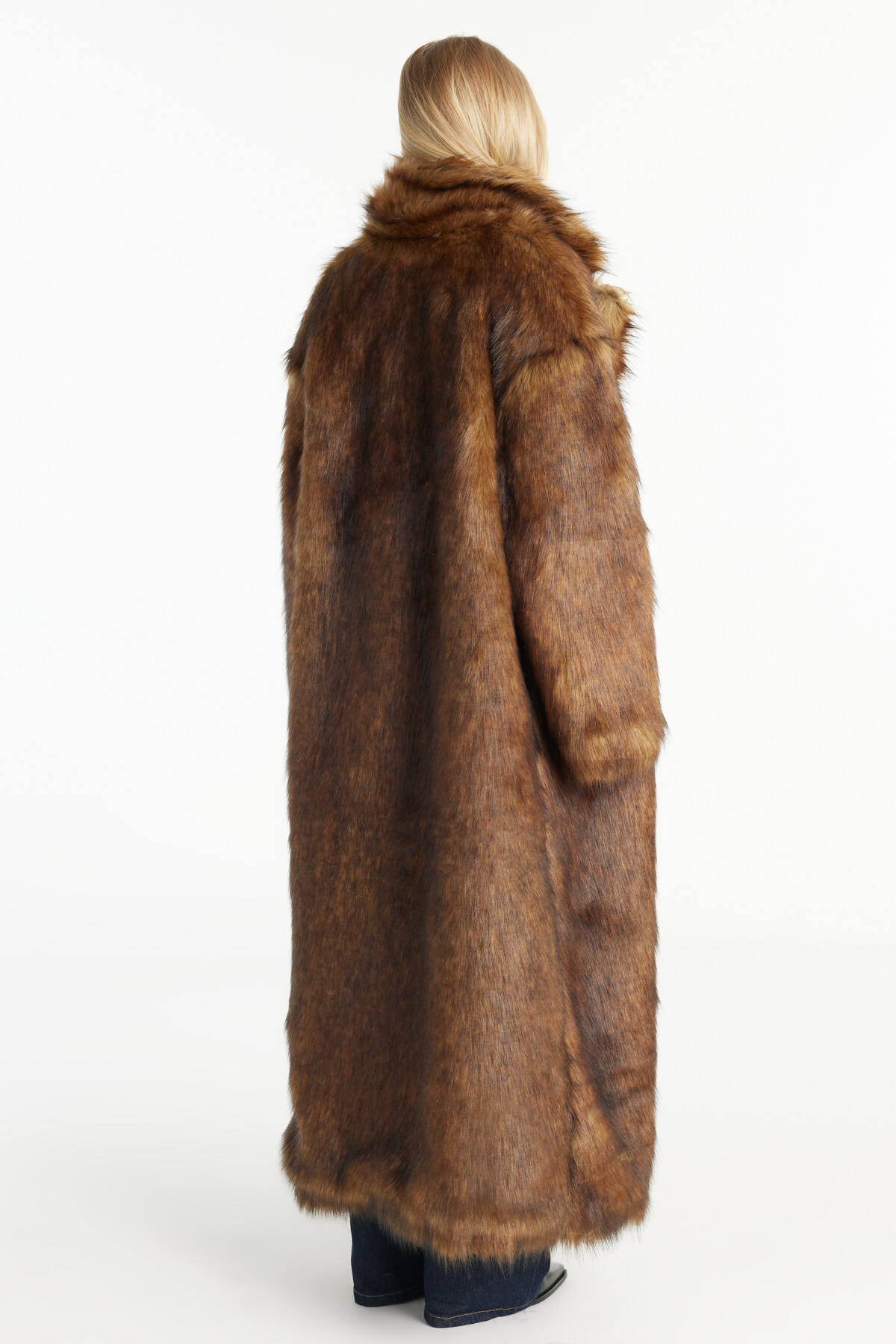 Ted Baker  KAHVERENGİ SUNİ KÜRK UZUN PALTO - Görsel 4