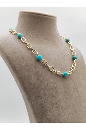 Nsl Jewels MAVİ BONCUKLU KOLYE 14K