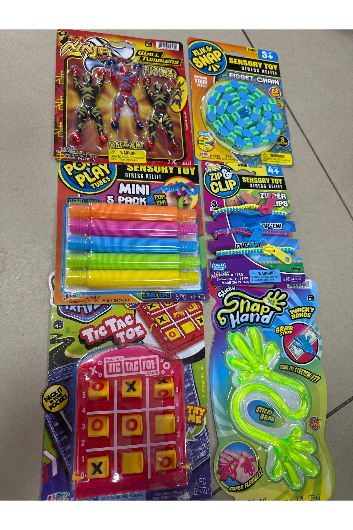 ست اسباب‌بازی ضد استرس ۶ تکه غول‌پیکر، مجموعه مارپیچی عنکبوت، بازی سس، مجموعه بازی چسباننده دست و گیره‌دار