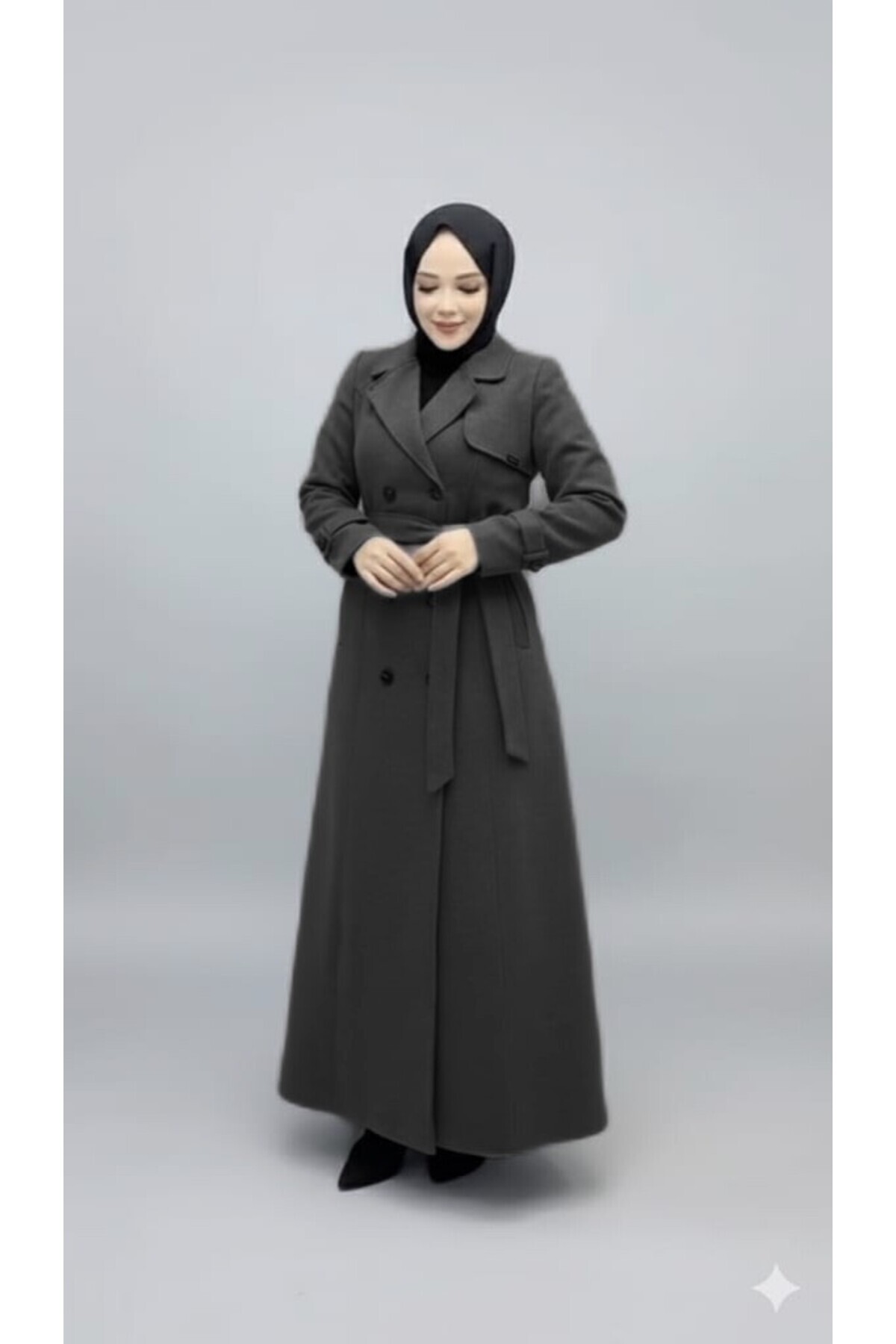 GLR&GYM İLKE KADIN DÜĞMELİ TAM BOY KAŞMİR KAŞE KABAN