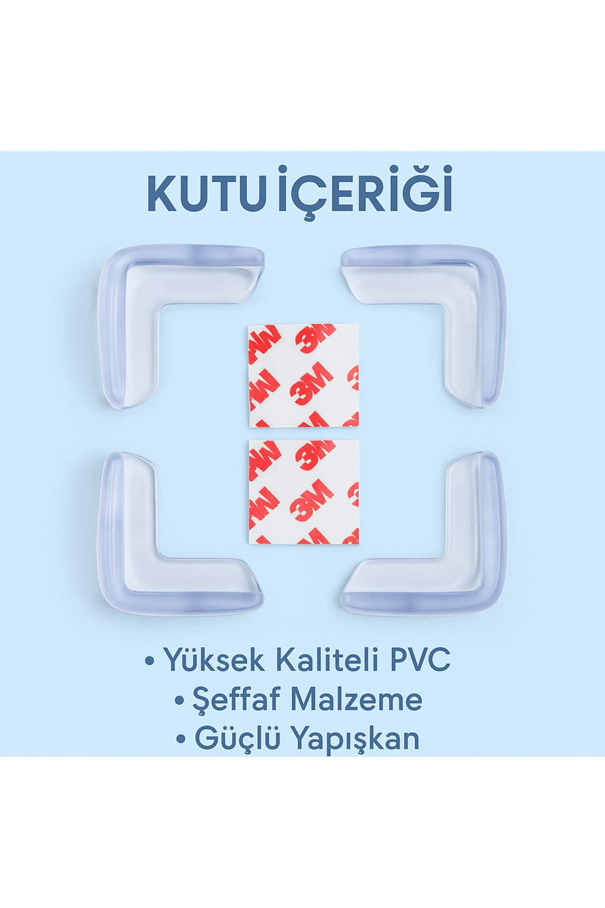DİYA3 8 li Yapışkanlı Şeffaf Çocuk Kenar Köşe Koruma Kenar ve Köşe Güvenliği fotoğrafı 4 (önizleme)