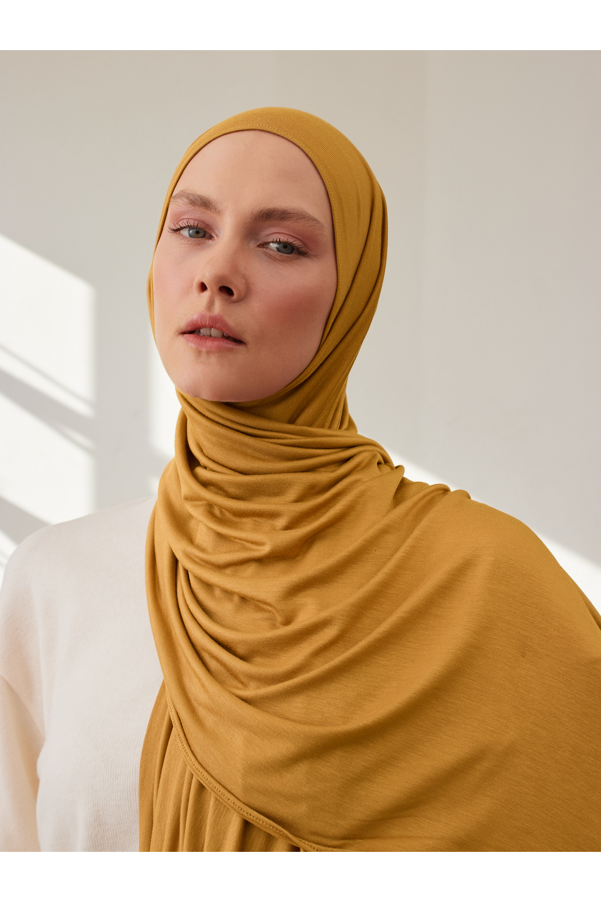 Premium Jersey Shawl | Color: Mustard | Hijab