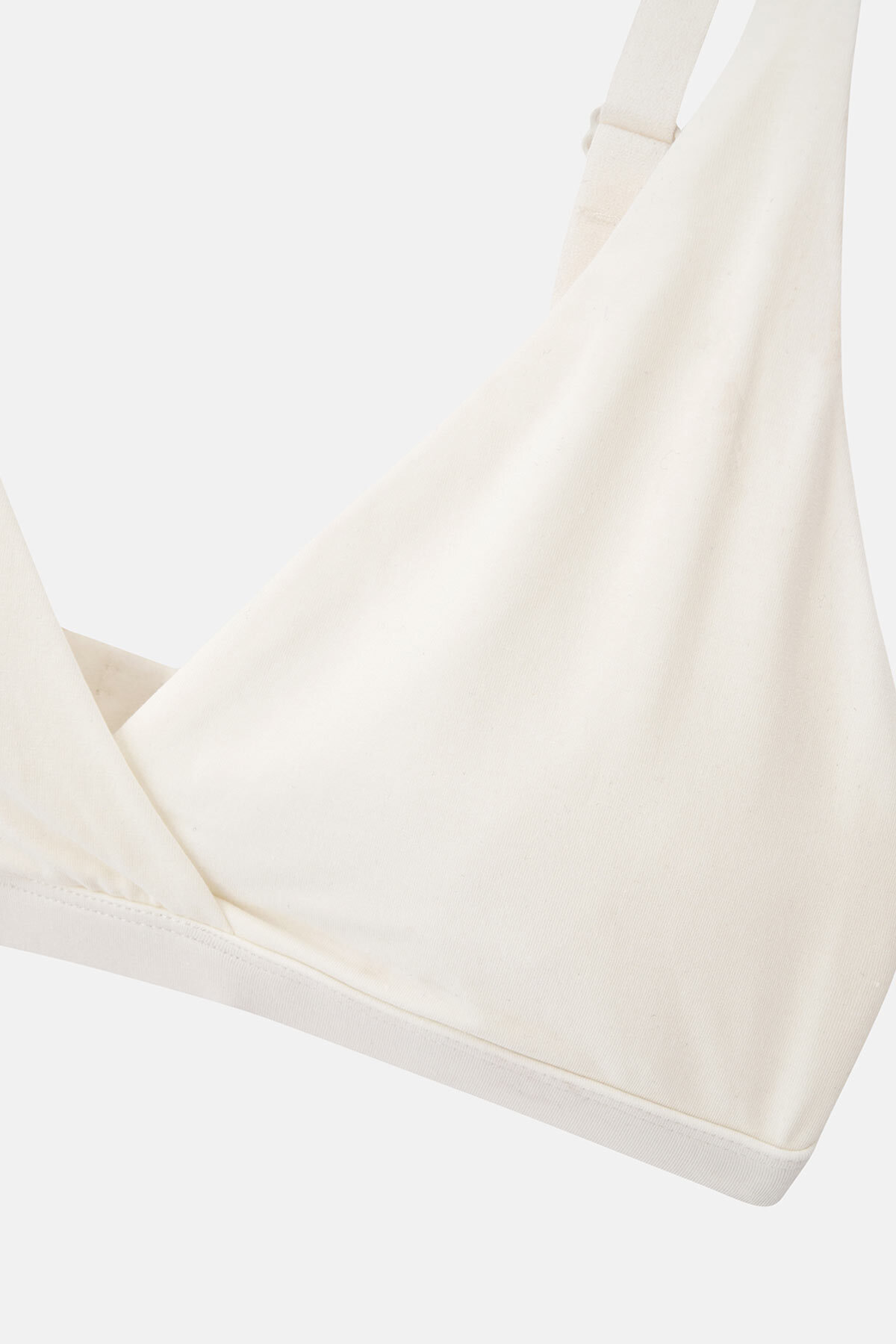 Dagi Ekru Micromodal Kruvaze Arkası Dantel Detaylı Üçgen Soft Bra görsel 3