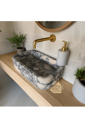 ÖZKAN Calcatta Viola Mermer Lavabo, Tuvalet Lavabosu