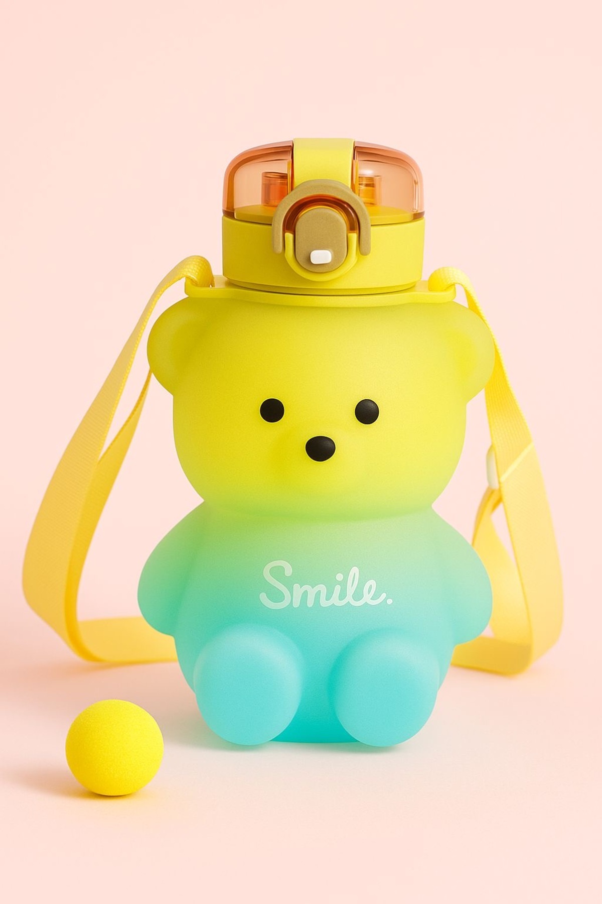 BEYZANA Smile Ayıcık Model Su Matarası Su Şişesi Suluk Bpa İçermez Matara Suluk