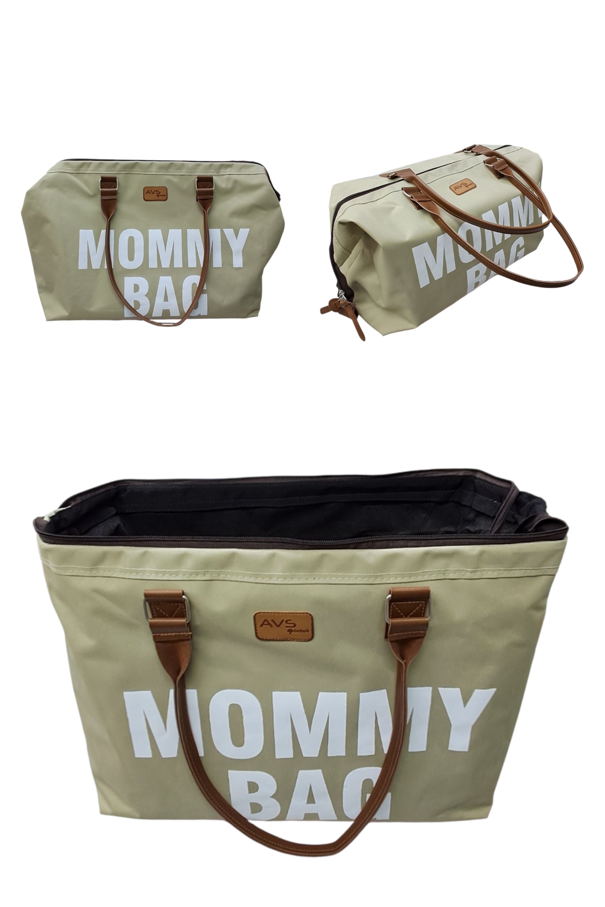 Avşar Baby 2 Li Set Lüks Bej Anne Bebek Bakım Çantası ve Anne Bebek Omuz El Çantası fotoğrafı 2 (önizleme)