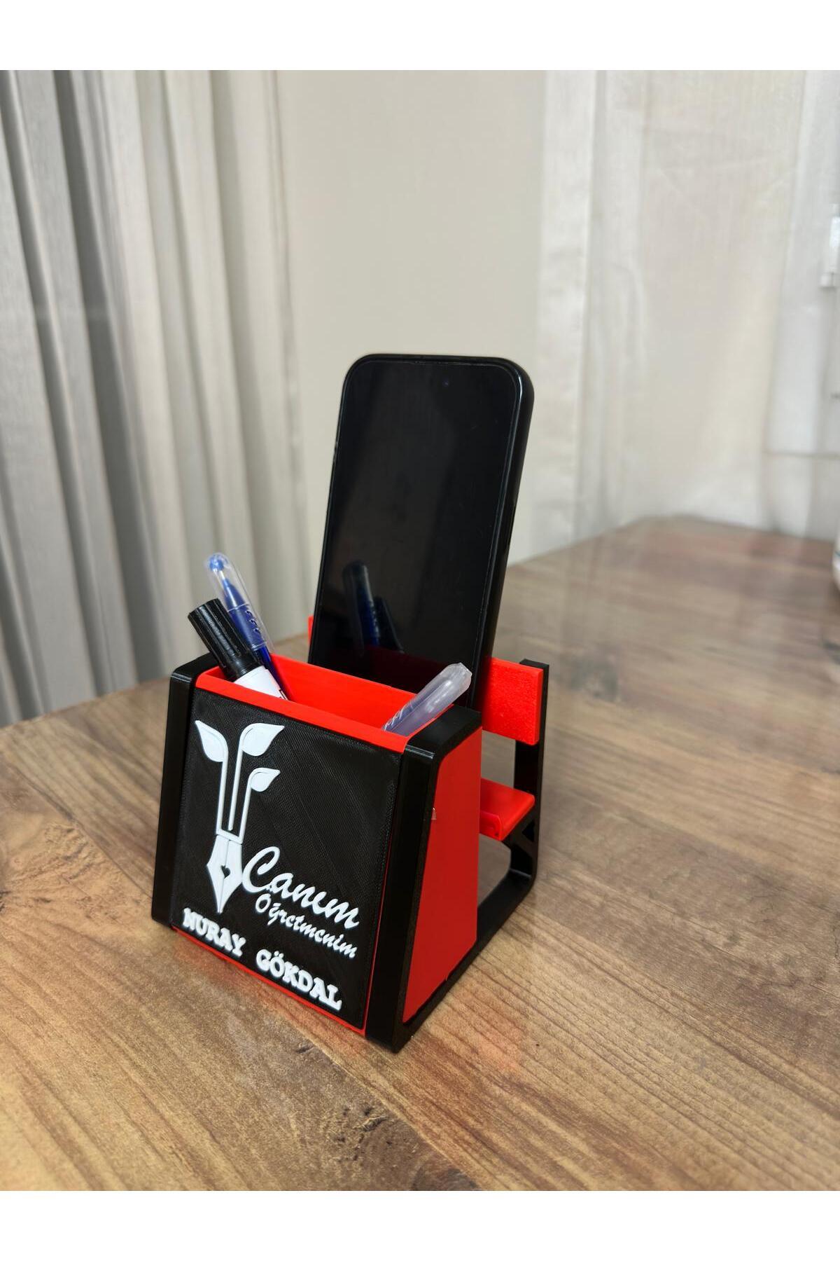 3D ZeTa Prints Öğretmenler Günü Hediyesi İsime Özel Kalemlik ve Telefon Tutacağı