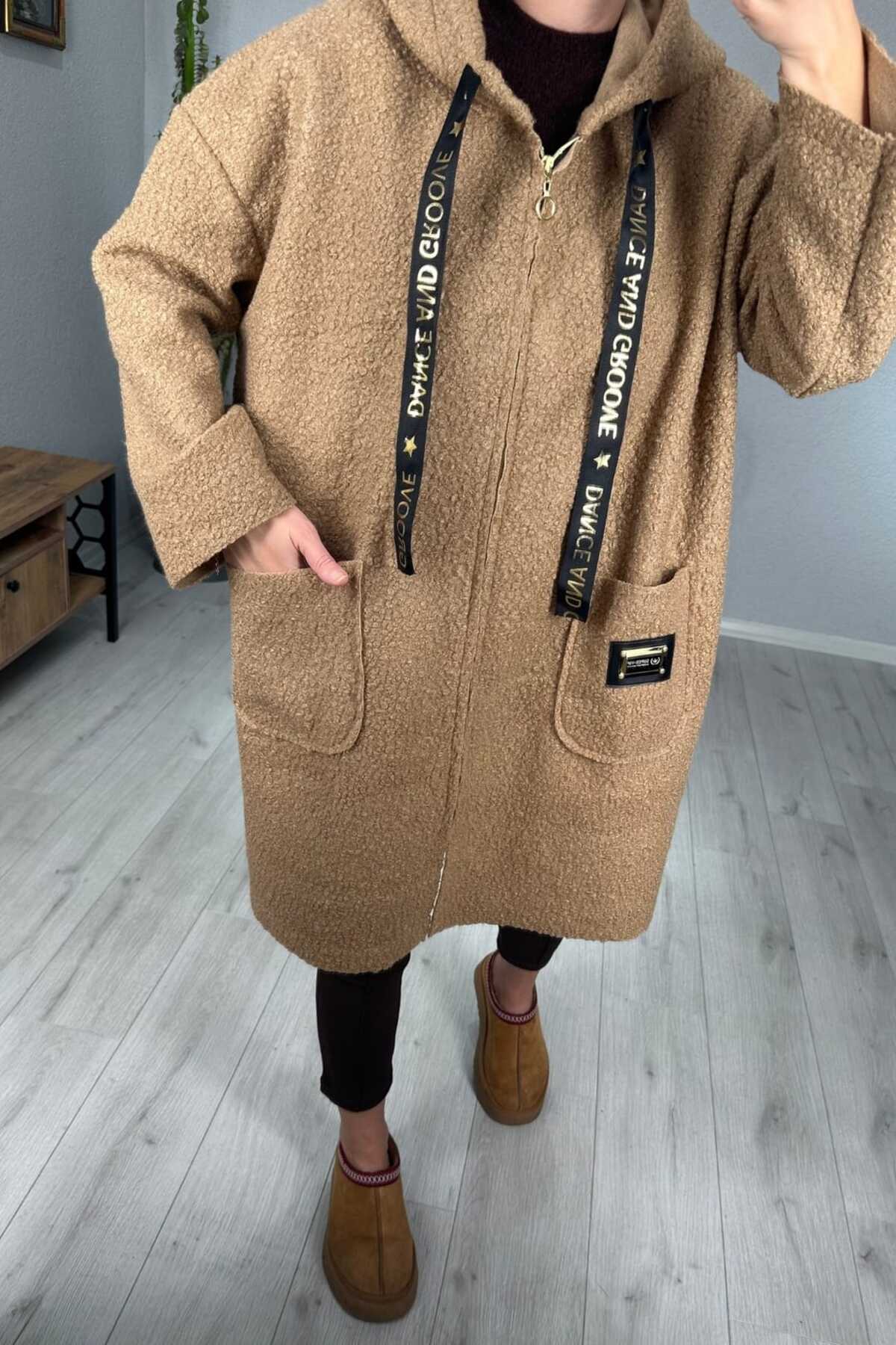 lady special  ZRA Buklet Uzun Fermuarlı Kaban - Görsel 3