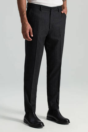 Hemington Yün Kaşmir Antrasit Flanel Chino Pantolon