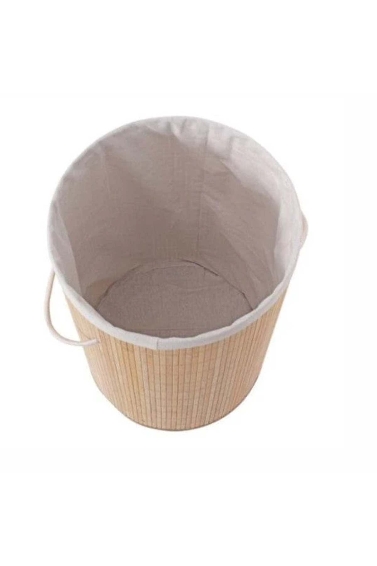 Bambu Kirli Çamaşır Sepeti Oval