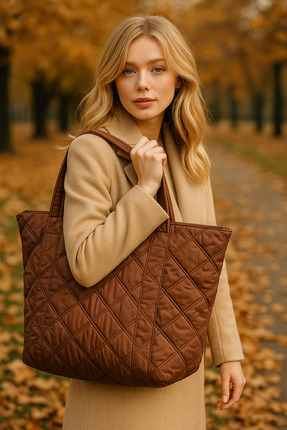 VELVET RUSH Kadın Kapitone Desenli Şık Çanta