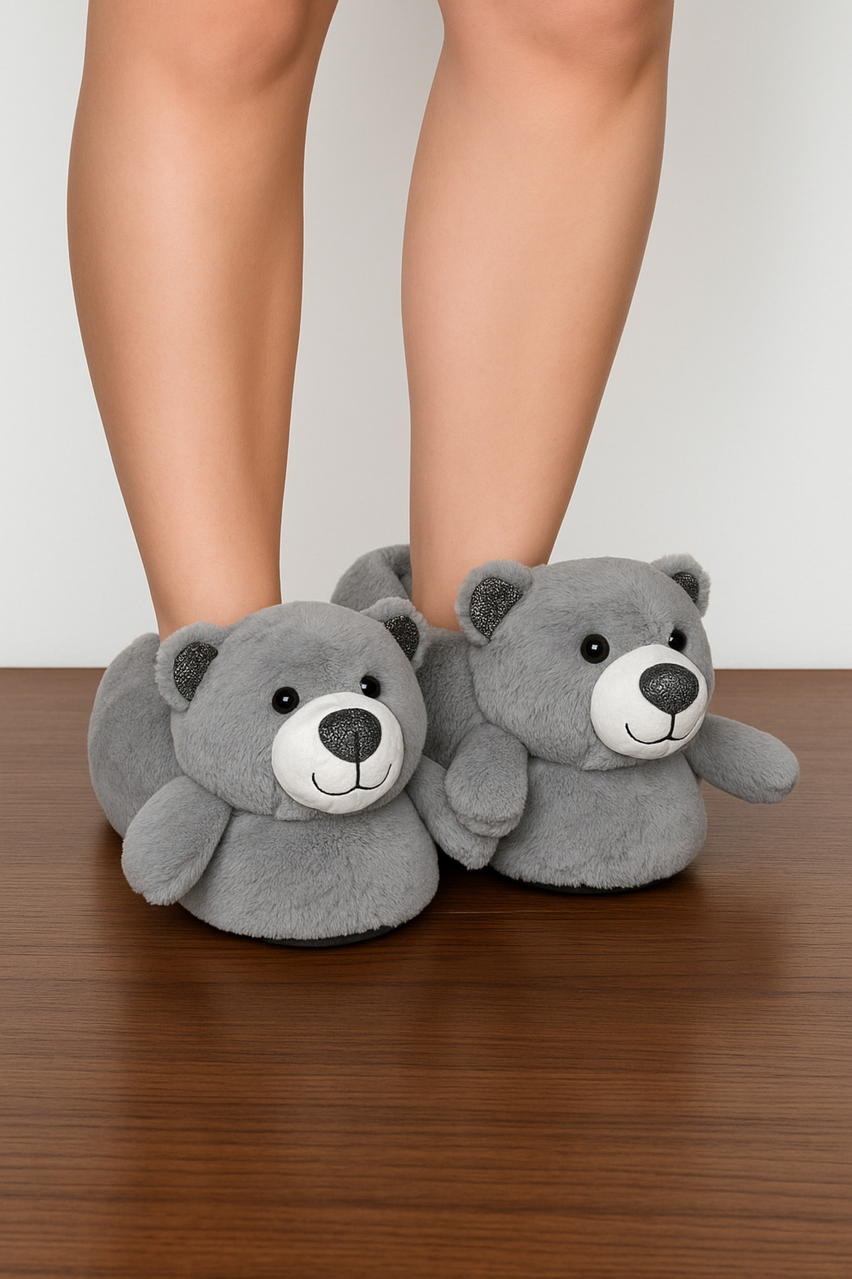 Pufyzoo Unisex Bear Ayıcık Fiğürlü Ev İçi Ayakkabı Ev Botu Panduf görsel 3