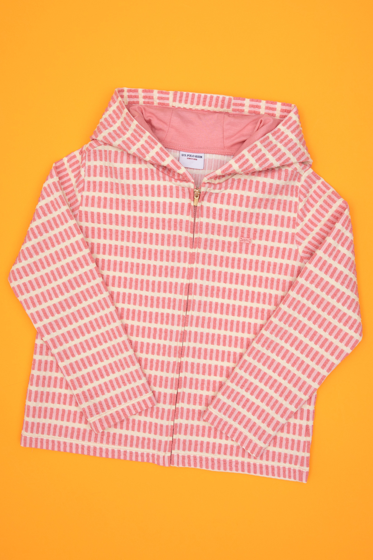 سویشرت صورتی نئونی دخترانه یو اس پولو کد :(50314266-VR105) U.S. Polo Assn.