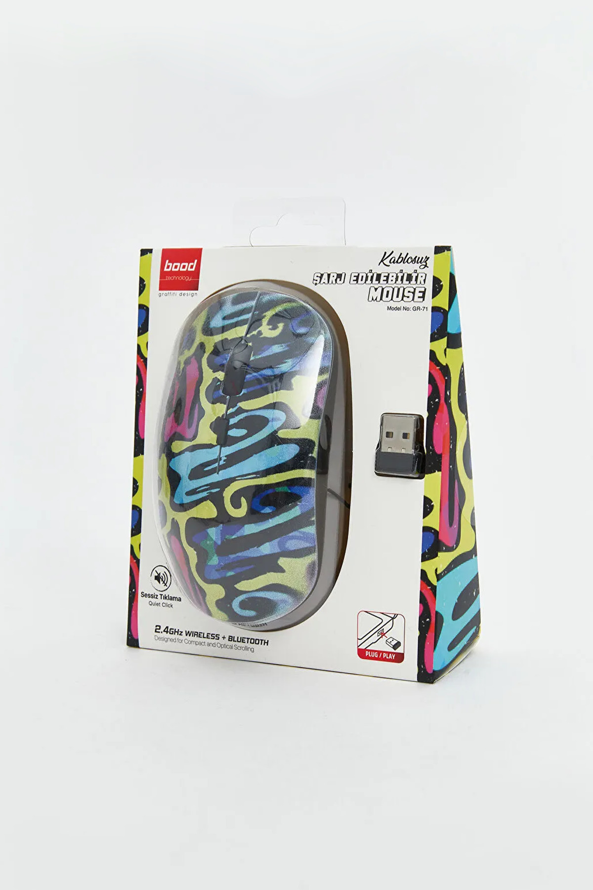 Bood GR-71 Kablosuz Mouse | Sessiz Tıklama, Ergonomik, 2.4G USB