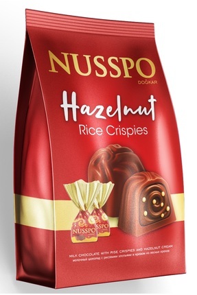 NUSSPO Pirinç Patlaklı Fındık Kreması Dolgulu Sütlü Çikolata 240 Gr