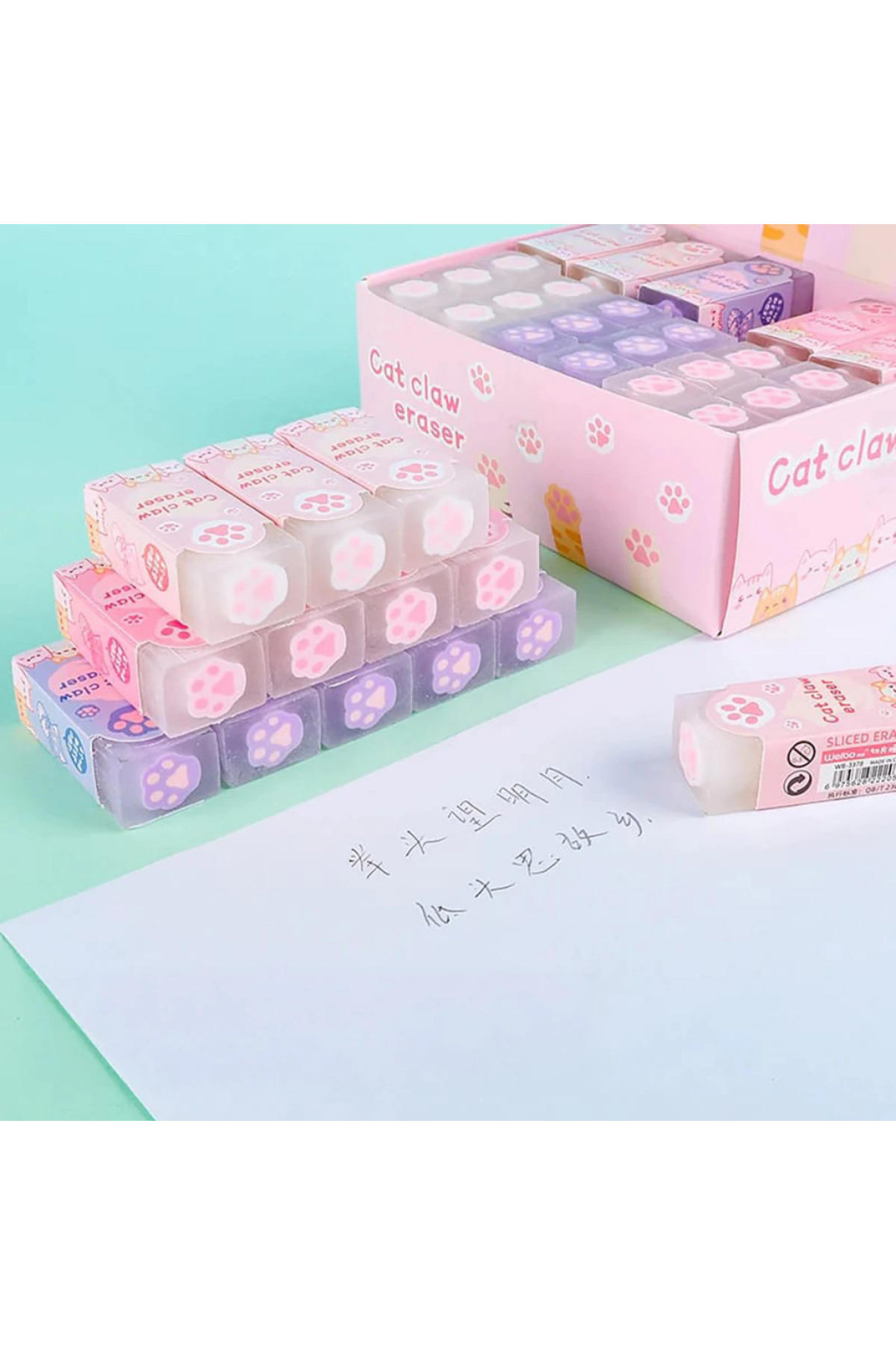 NaSaDAN Kedi Pati Temalı Pastel Silgi – Tekli – Yumuşak Silgi