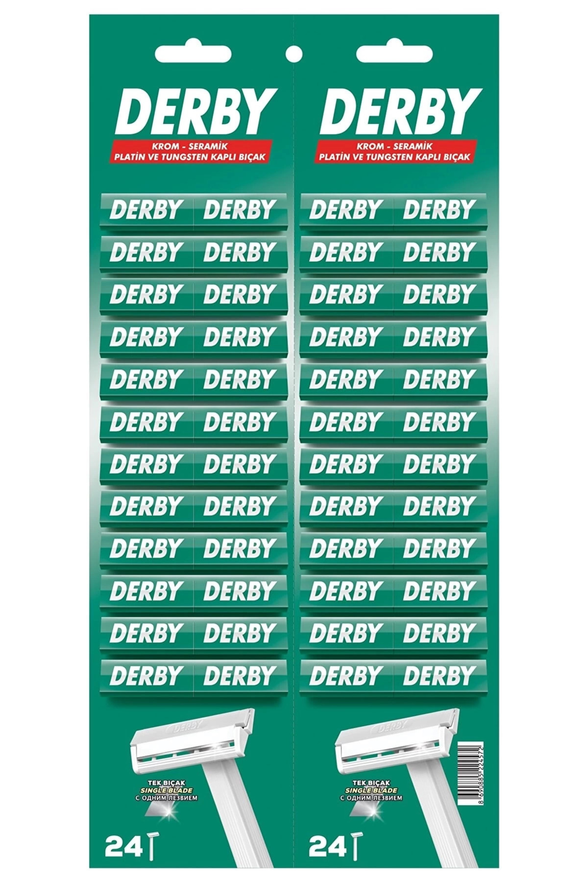 TeknoKesgin KESGİN MARKET® Derby Tek Bıçak Kartela 48'li