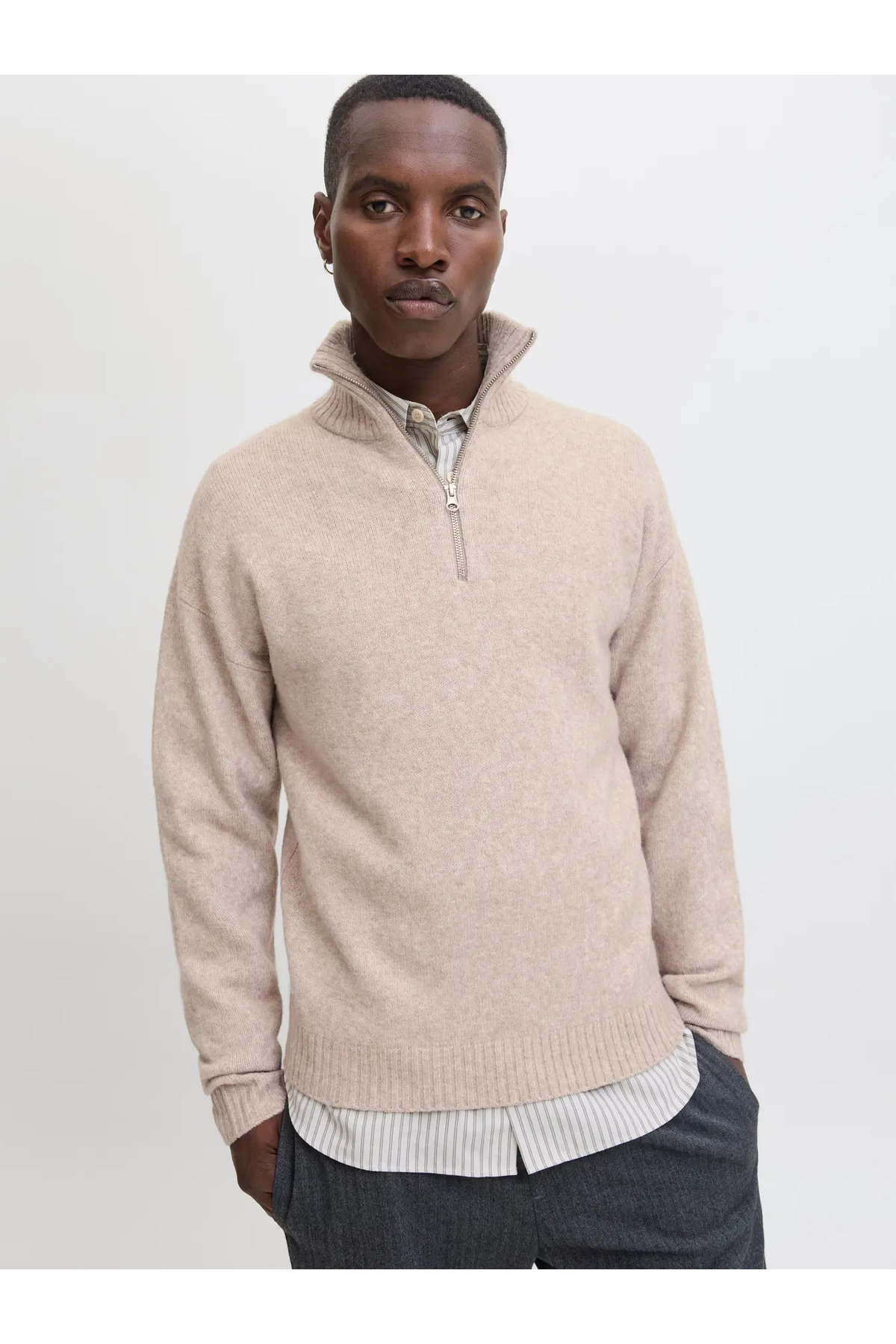 ژاکت کشی مردانه راسته آستین بلند | جک اند جونز Jack & Jones 12278937 - تصویر 2