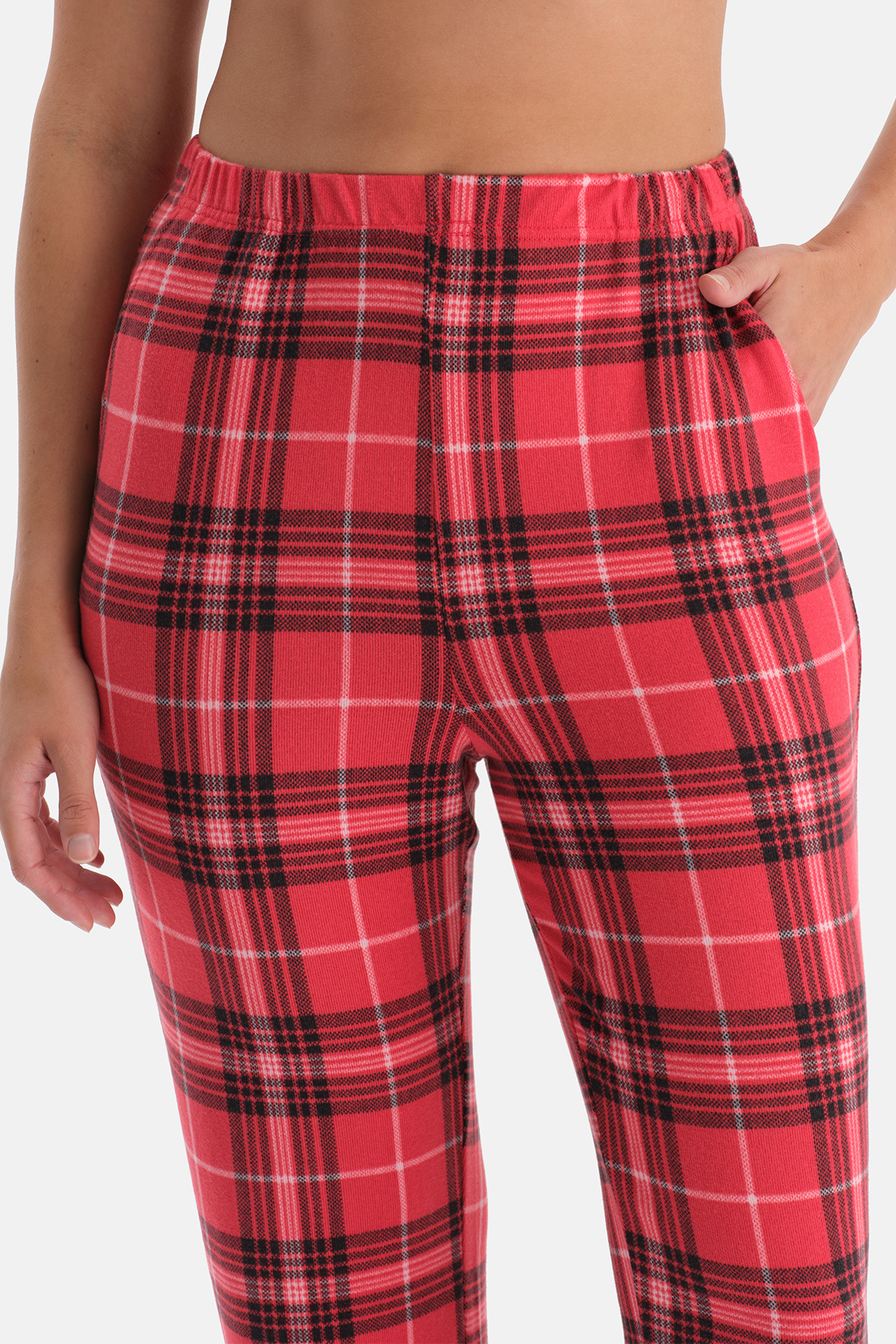 Dagi Plaid Thermal Shirt Trousers Pajama Set Donna
