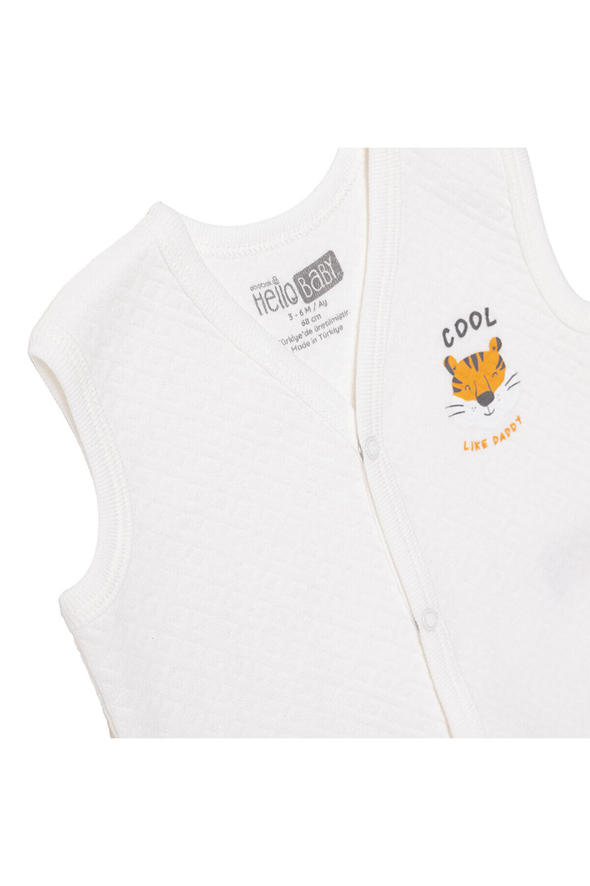 ebebek Hello Baby HelloBaby Erkek Bebek Kapitone Yelek Kapitone Örme V Yaka Atlet Kol fotoğrafı 3 (önizleme)