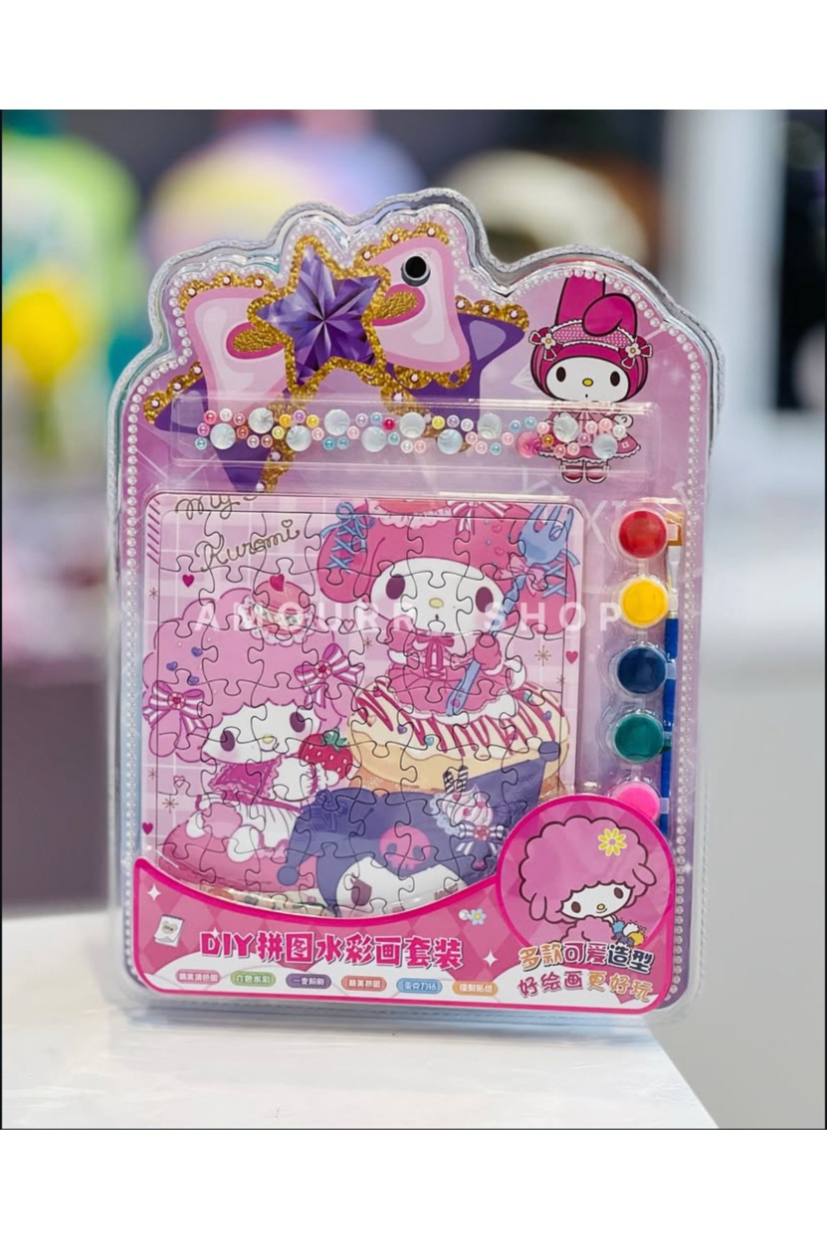 synshop My Melody Kuromi Little Twin Puzzle Dıy Kendin Yapboz Sulu