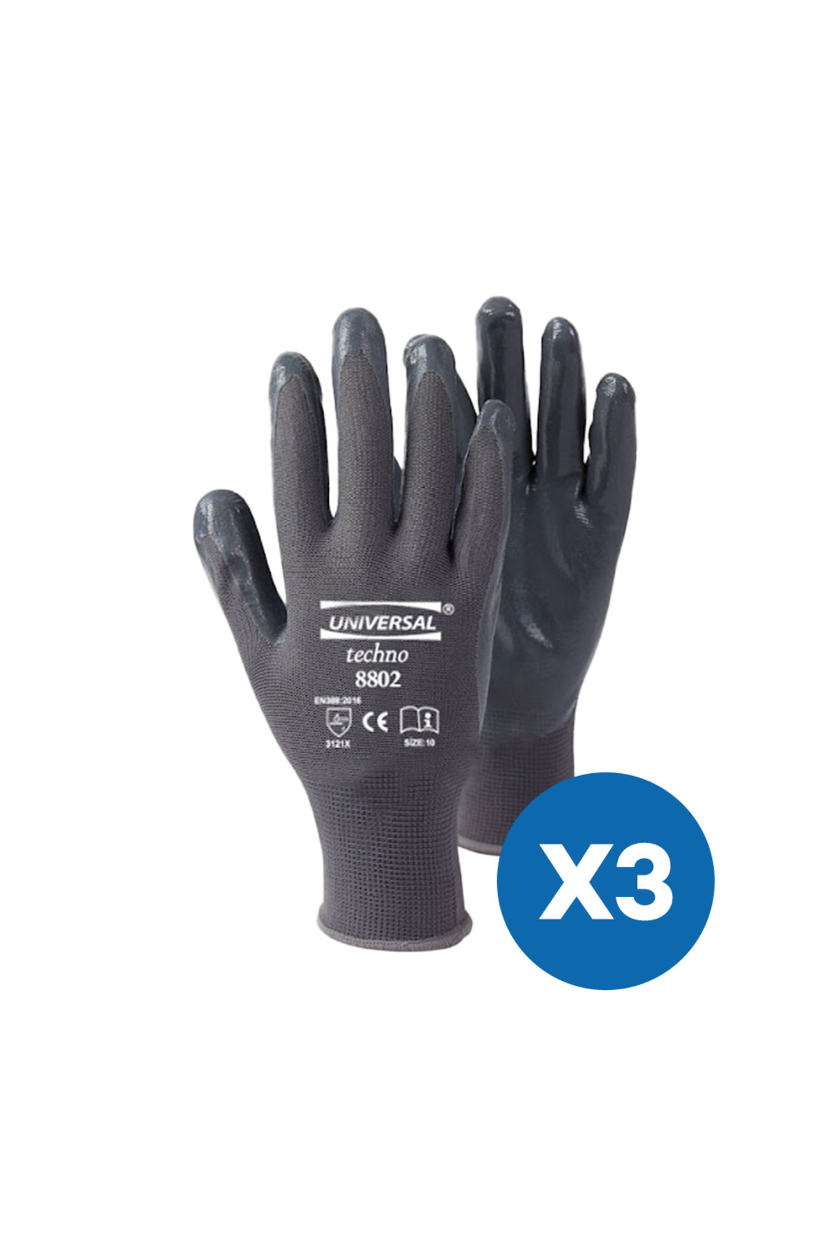 Universal Techno 8802 Nitril Eldiven (3 Çift)