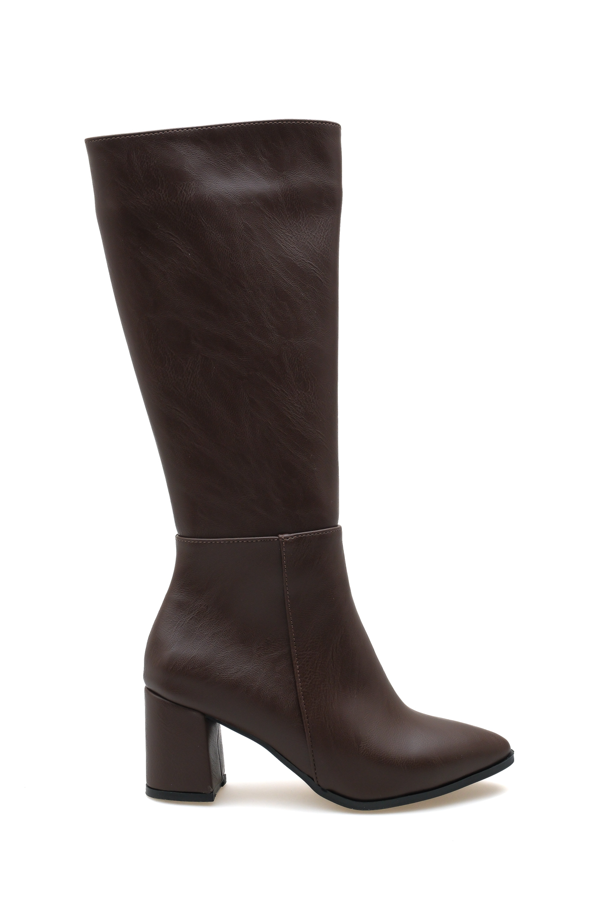 ALEARDO ALEARDİ  Kadın Siyah Fermuarlı Sivri Burun 6 Cm Blok topuklu Uzun Çizme - Görsel 4