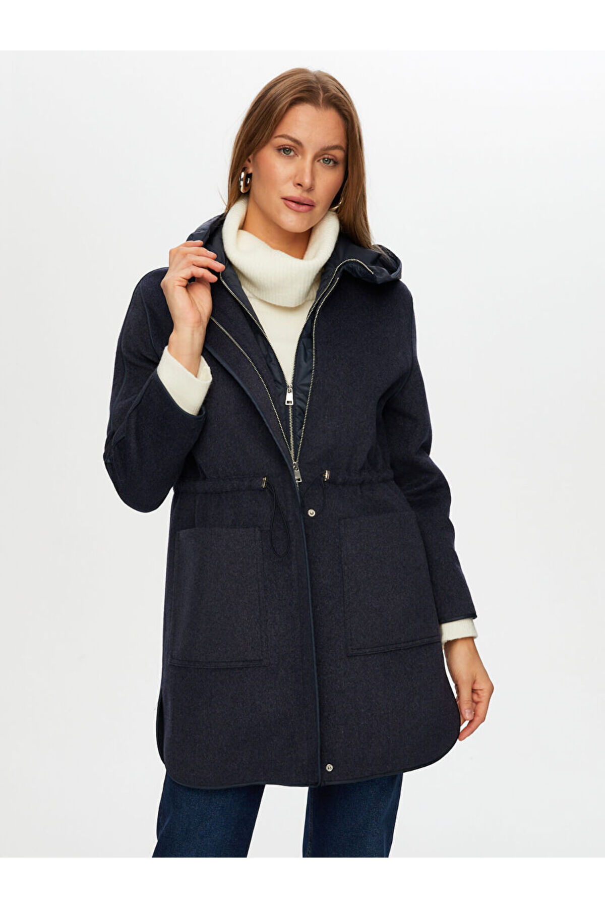 Faik Sönmez Beli Tünelli Kapitone Garnili Kaban W26KBN002 görsel 3