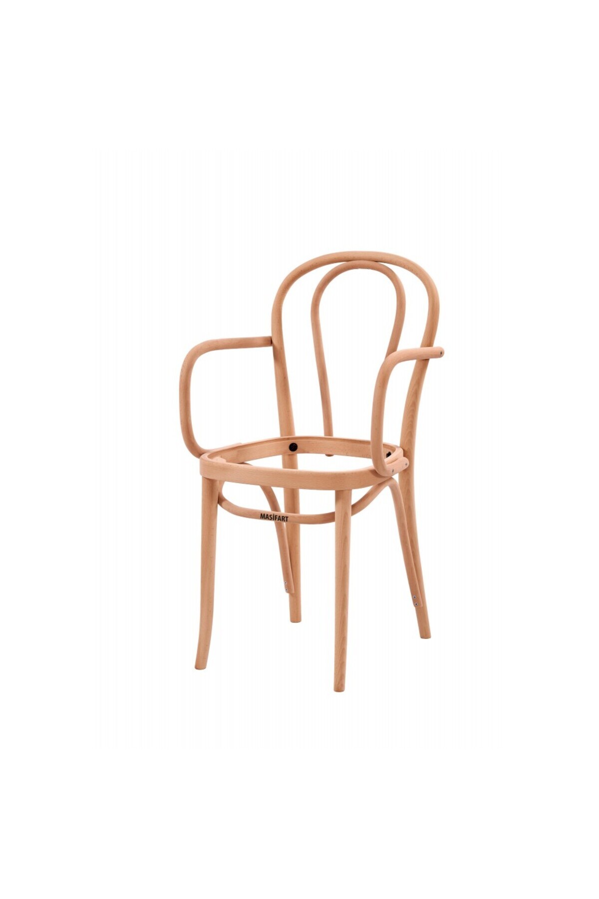 Masifart Avila Vazo Kollu Döşemeli Sandalye Cilasız Ham
