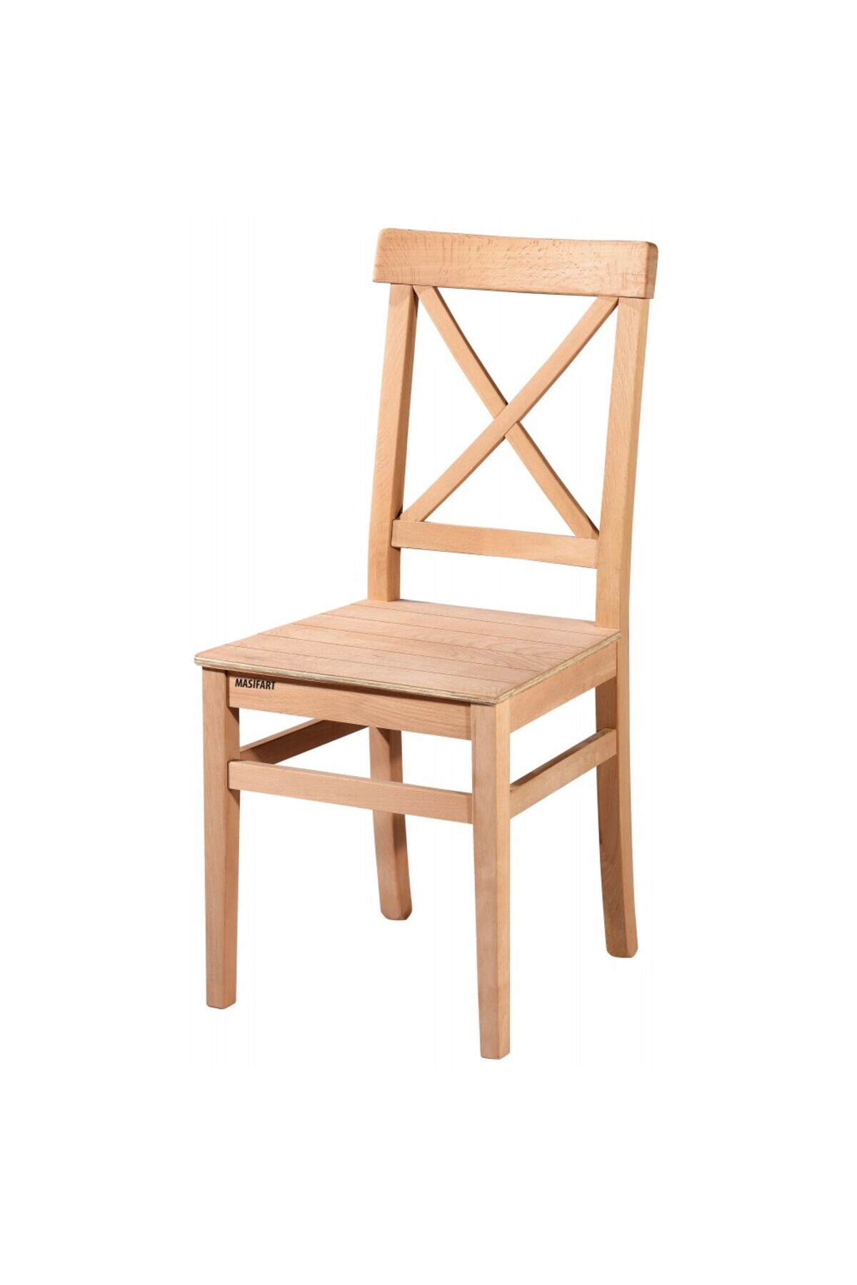 Masifart Gemino Çapraz Izgaralı Sandalye Cilasız Ham