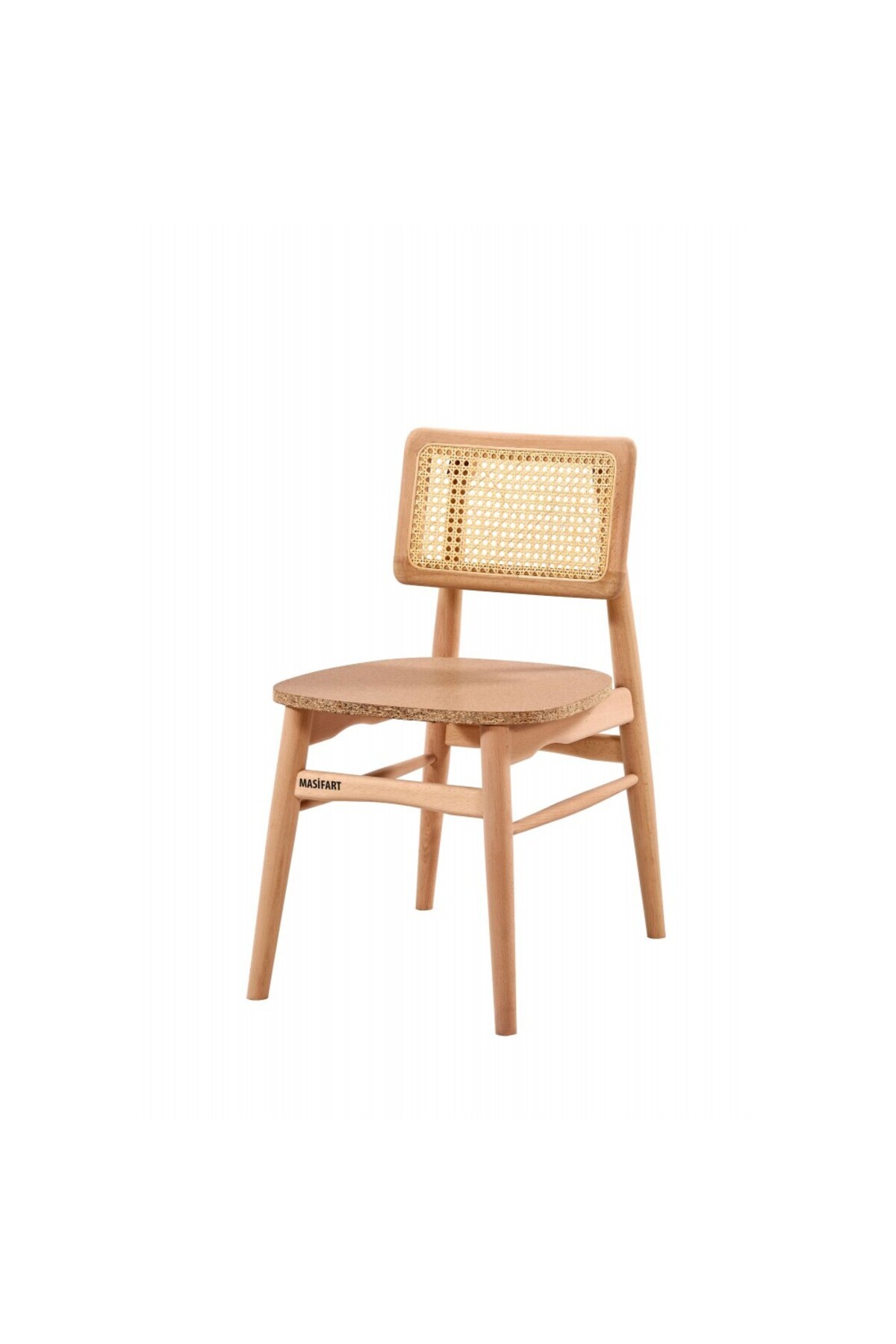 Masifart Abilio Hasırlı Mabel Sandalye Cilasız Ham