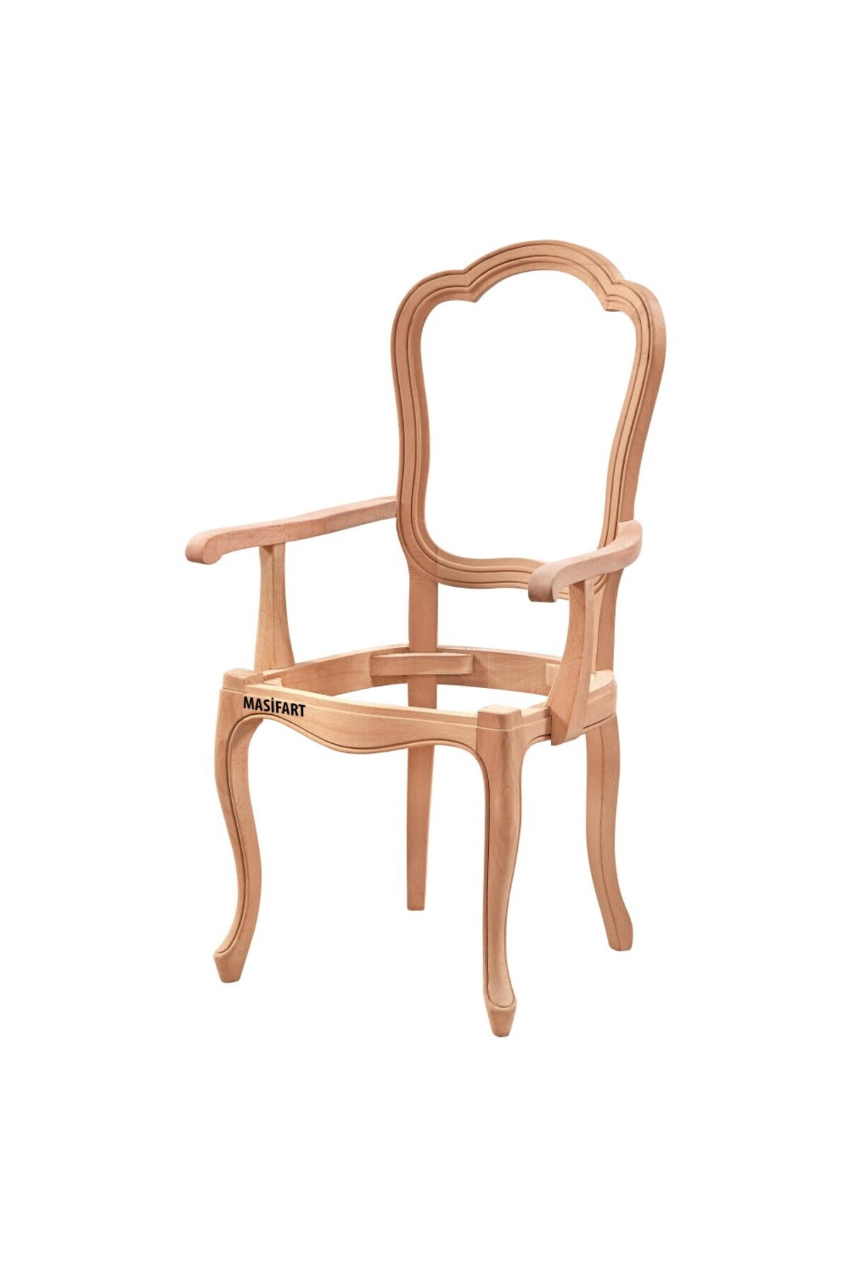 Masifart Artemis Florya Kollu Sandalye Cilasız Ham