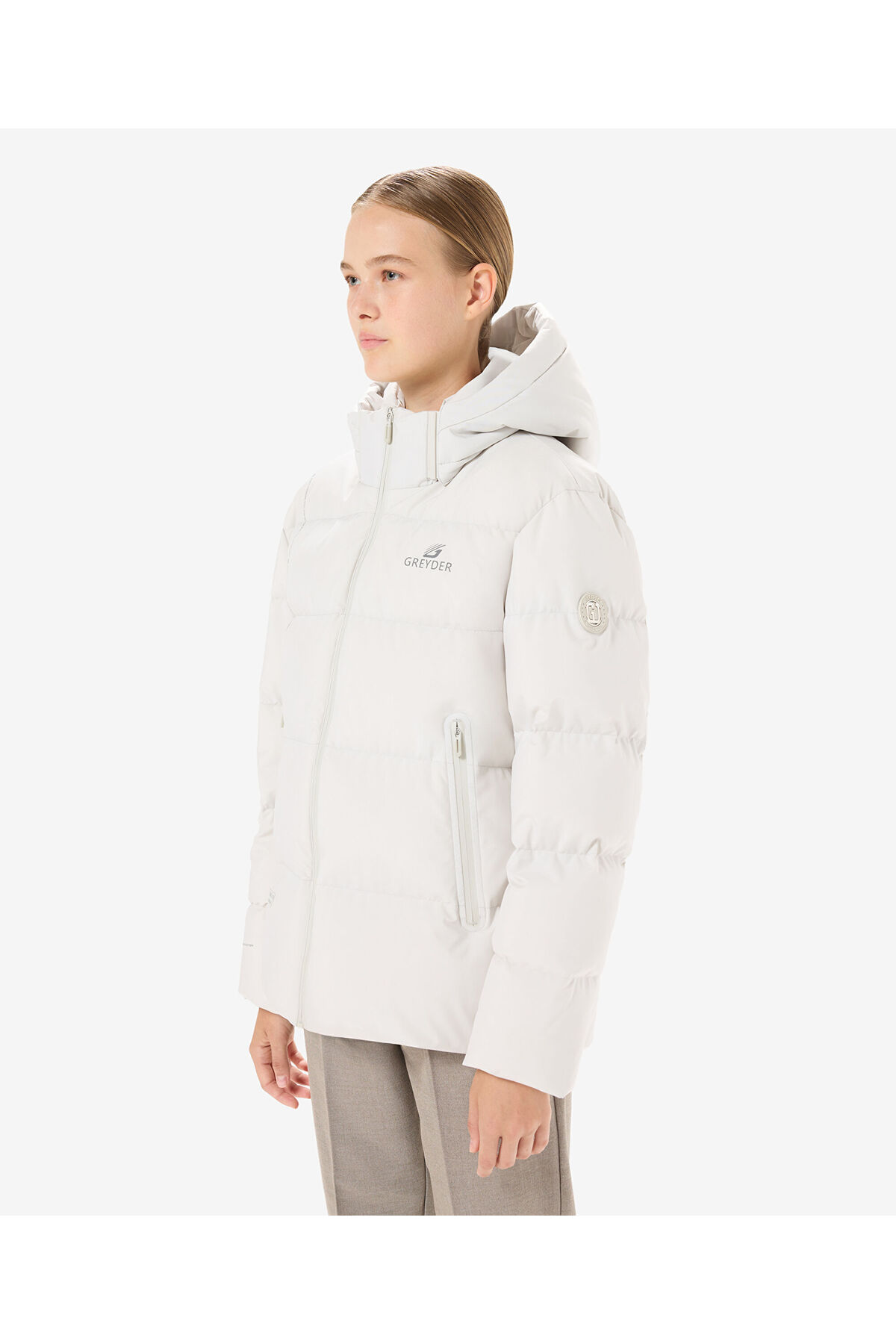 Greyder  Kadın Ekru Suya Dayanıklı Kaz Tüyü Mont 5K2TM84025 - Görsel 3