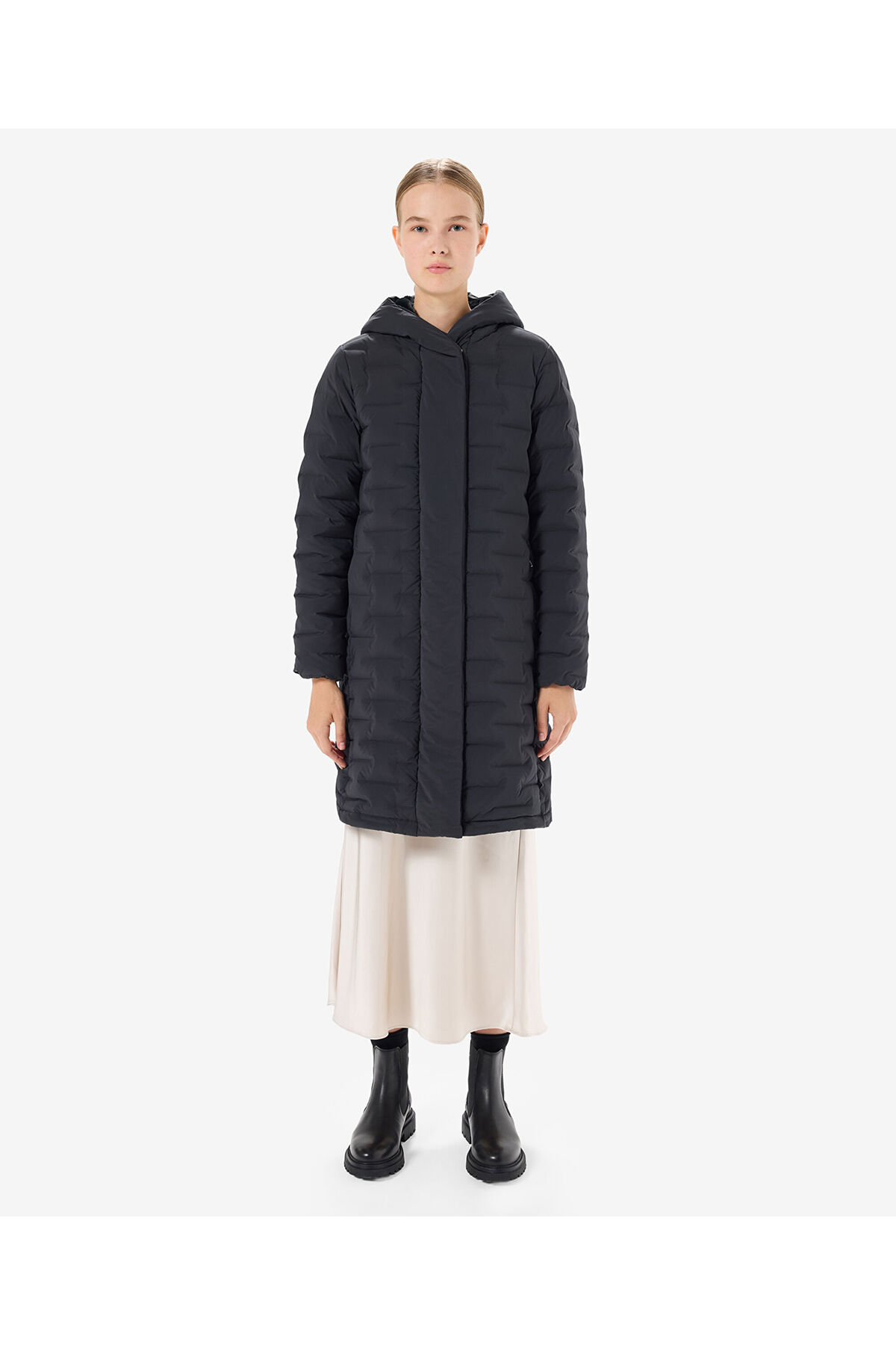 Greyder  Kadın Siyah Suya Dayanıklı Kaz Tüyü Mont 5K2TM84024 - Görsel 4