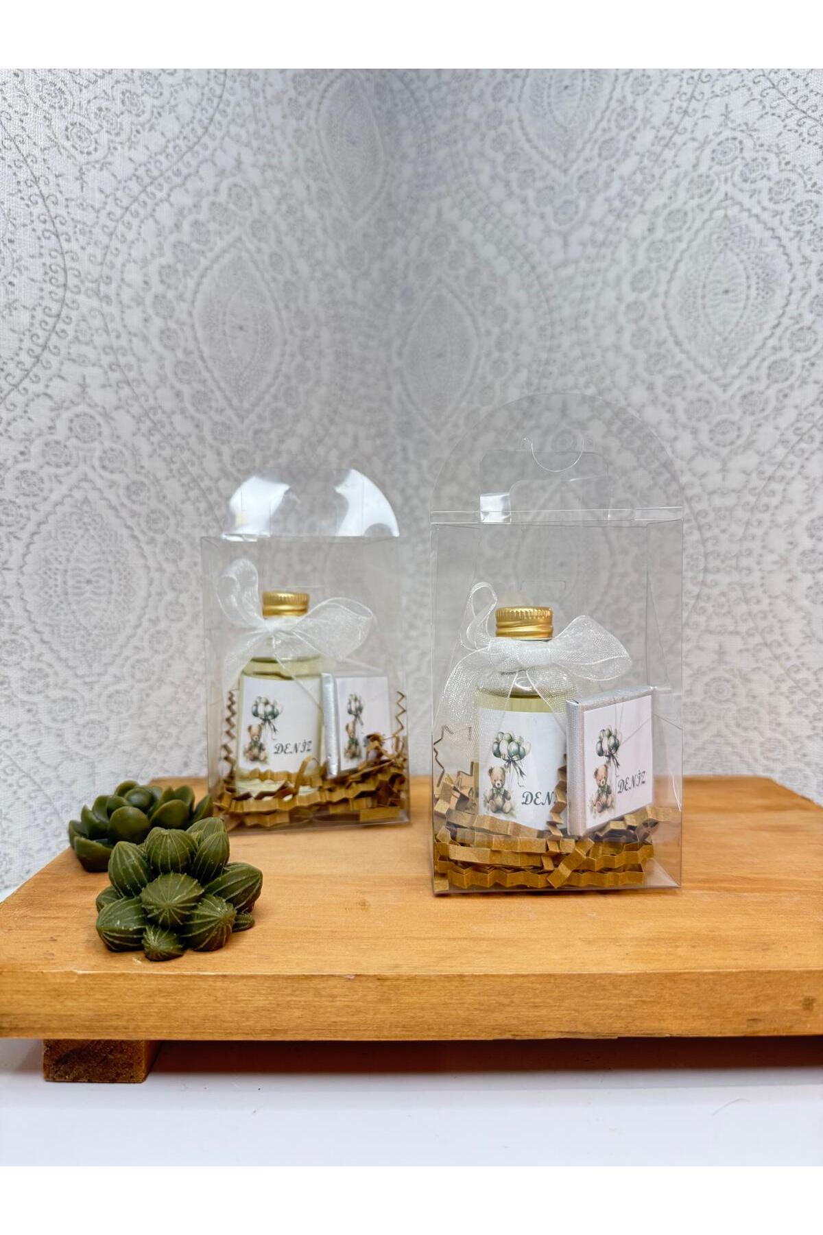 cacagift design Çantalı Çikolata ve Kolonya Setli Hediyelik 15 Adet (Bebek Doğum ve Doğum Günü) fotoğrafı 4 (önizleme)