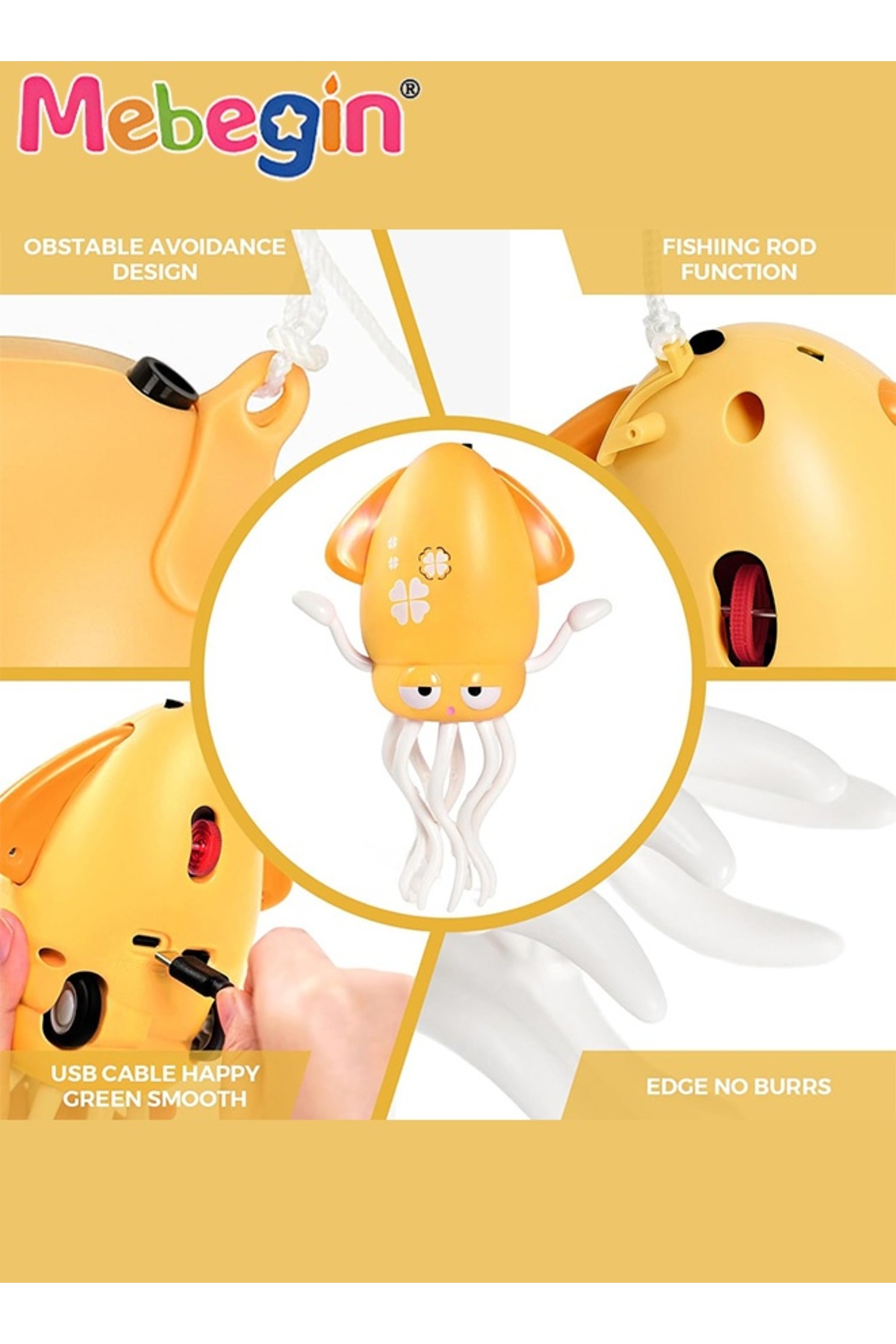 عروسک دریایی برق‌دنس اکتوپوس، اسباب‌بازی خودکار با قابلیت فرار، دارای چراغ LED و موسیقی، تعاملی