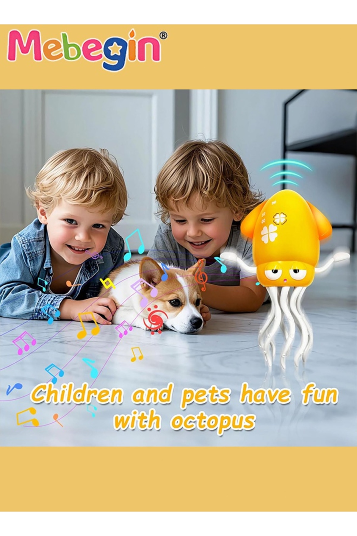 عروسک دریایی برق‌دنس اکتوپوس، اسباب‌بازی خودکار با قابلیت فرار، دارای چراغ LED و موسیقی، تعاملی