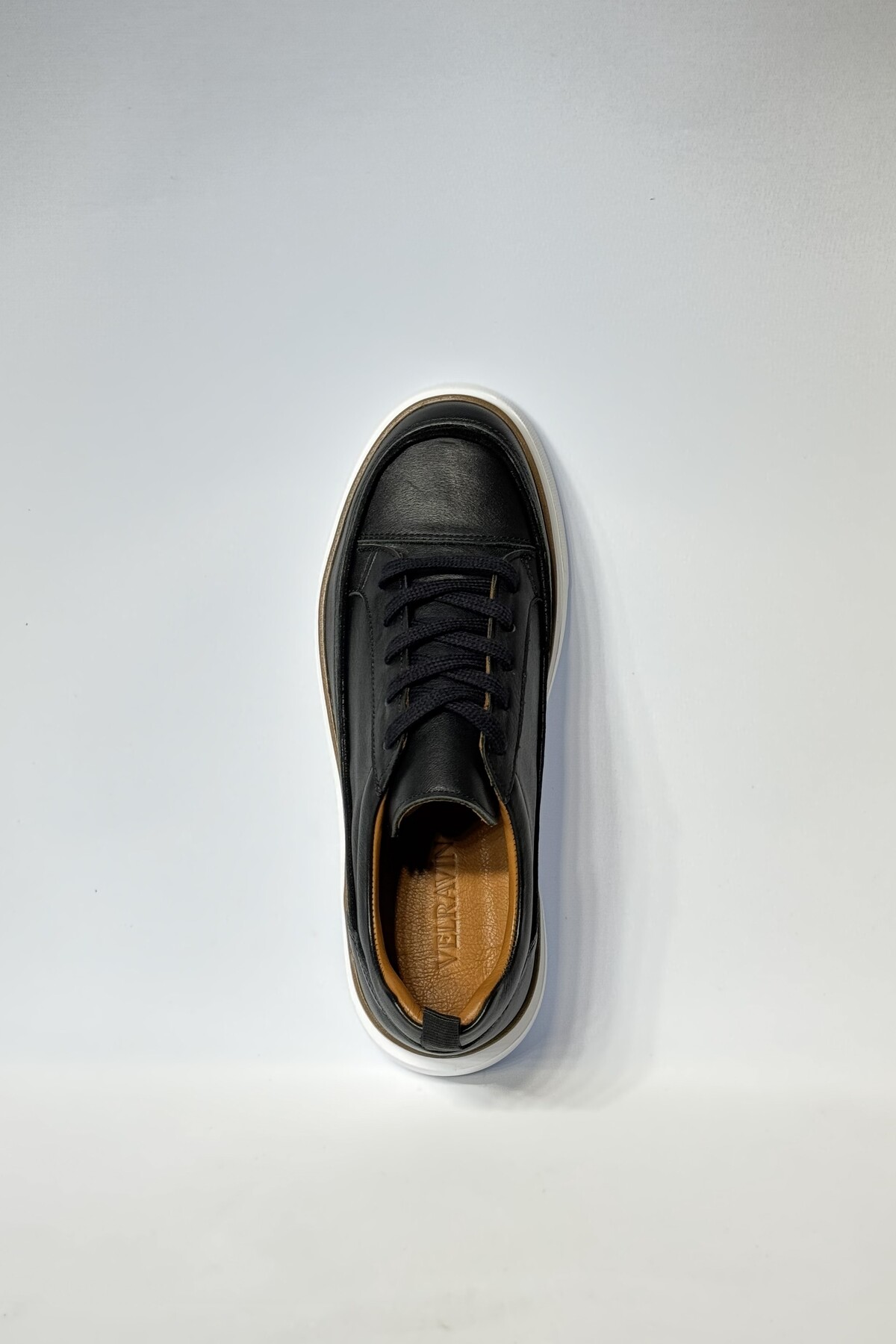 velravin  Marlon Erkek Hakiki Natural Deri Bağcıklı Siyah Casual Ayakkabı - Görsel 7