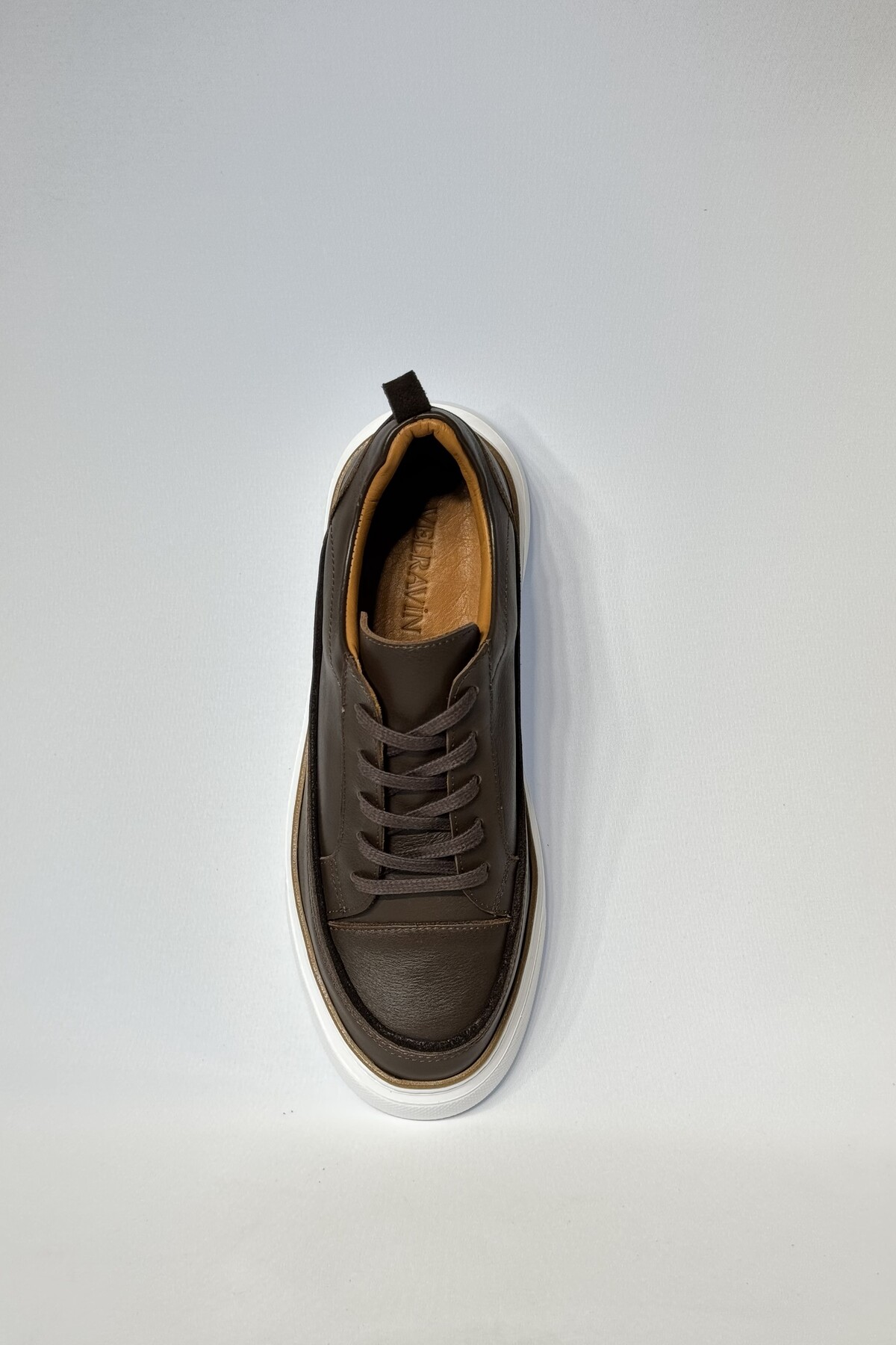 velravin  Marlon Erkek Hakiki Natural Deri Bağcıklı Kahverengi Casual Ayakkabı - Görsel 7