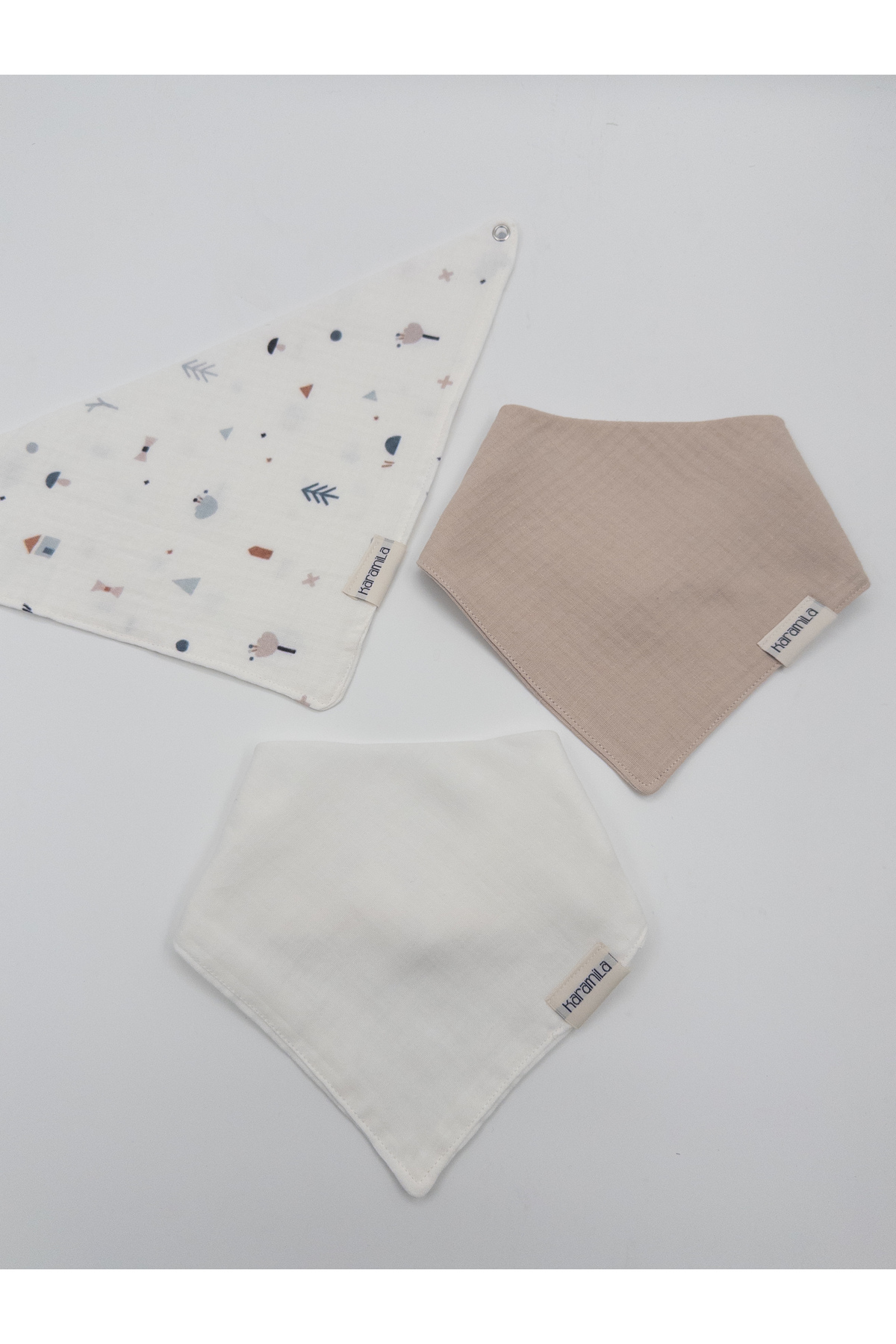 KARAMİLA 3'Lü Bebek Müslin Önlük / Pamuklu fotoğrafı 4 (önizleme)