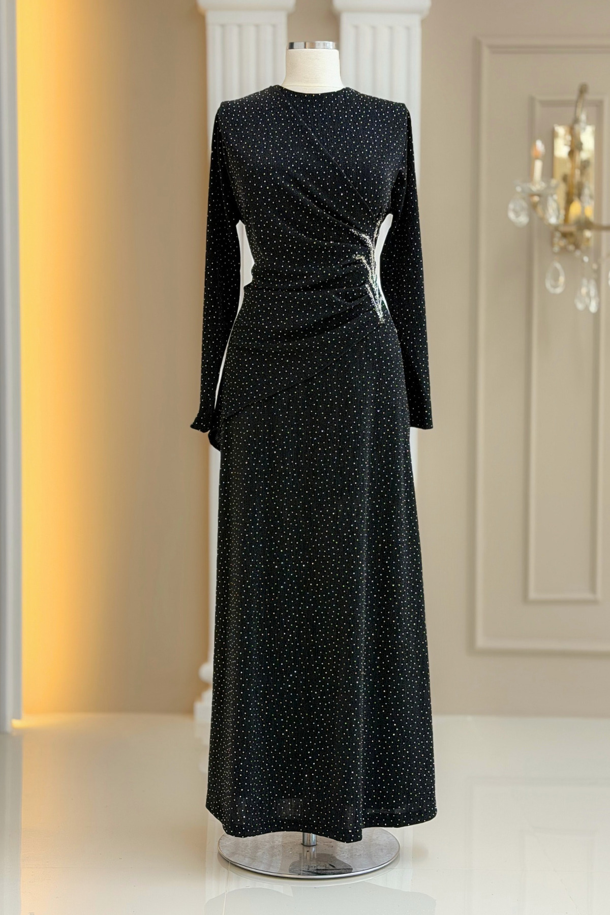 Amine Hüma Simge Abiye Elbise Siyah