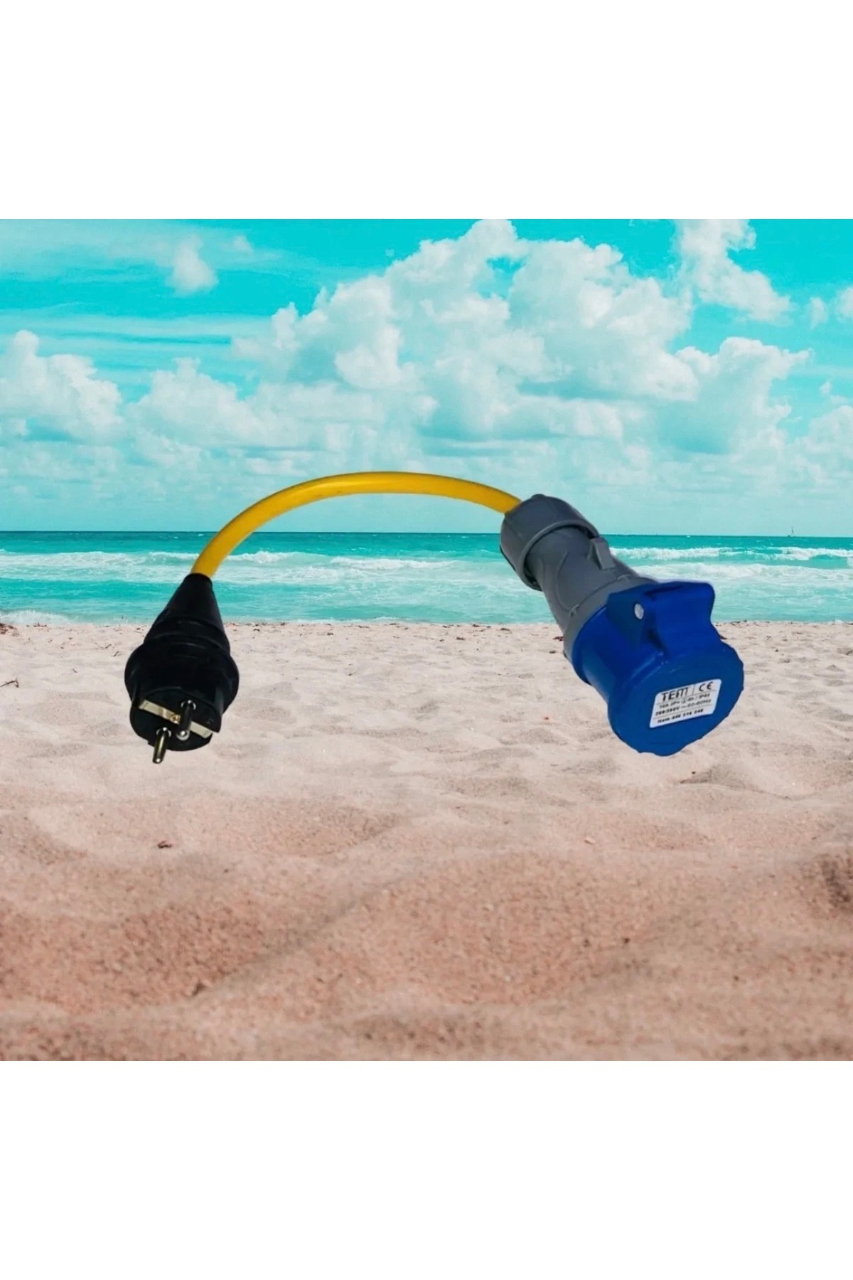 YM Marin sahil adaptörü dönüştürücü 3x16dişi 2x16 erkek 3x2.5marin kablo 50cm uyumlu