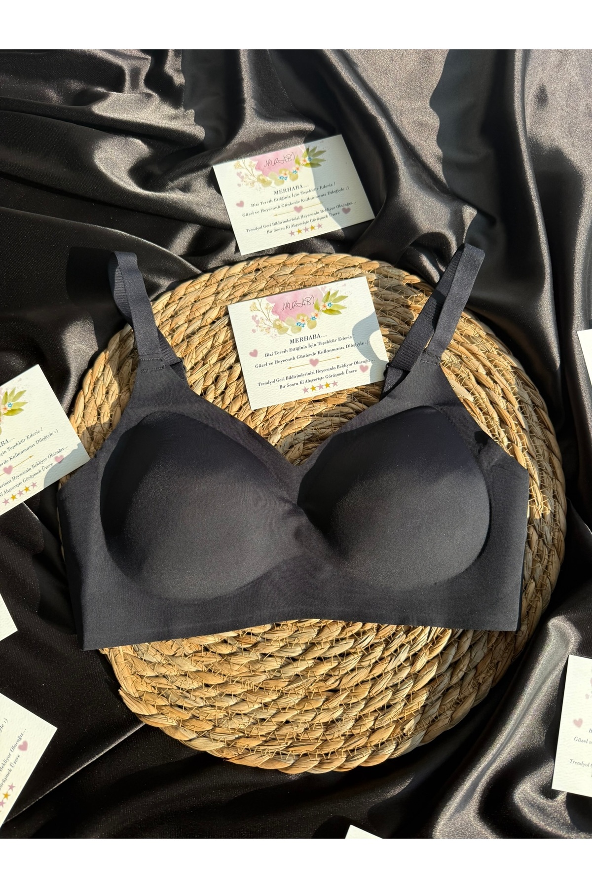 Moli Black Imported Push-Up Seamless Laser Cut No Trace Bra Without Underwire