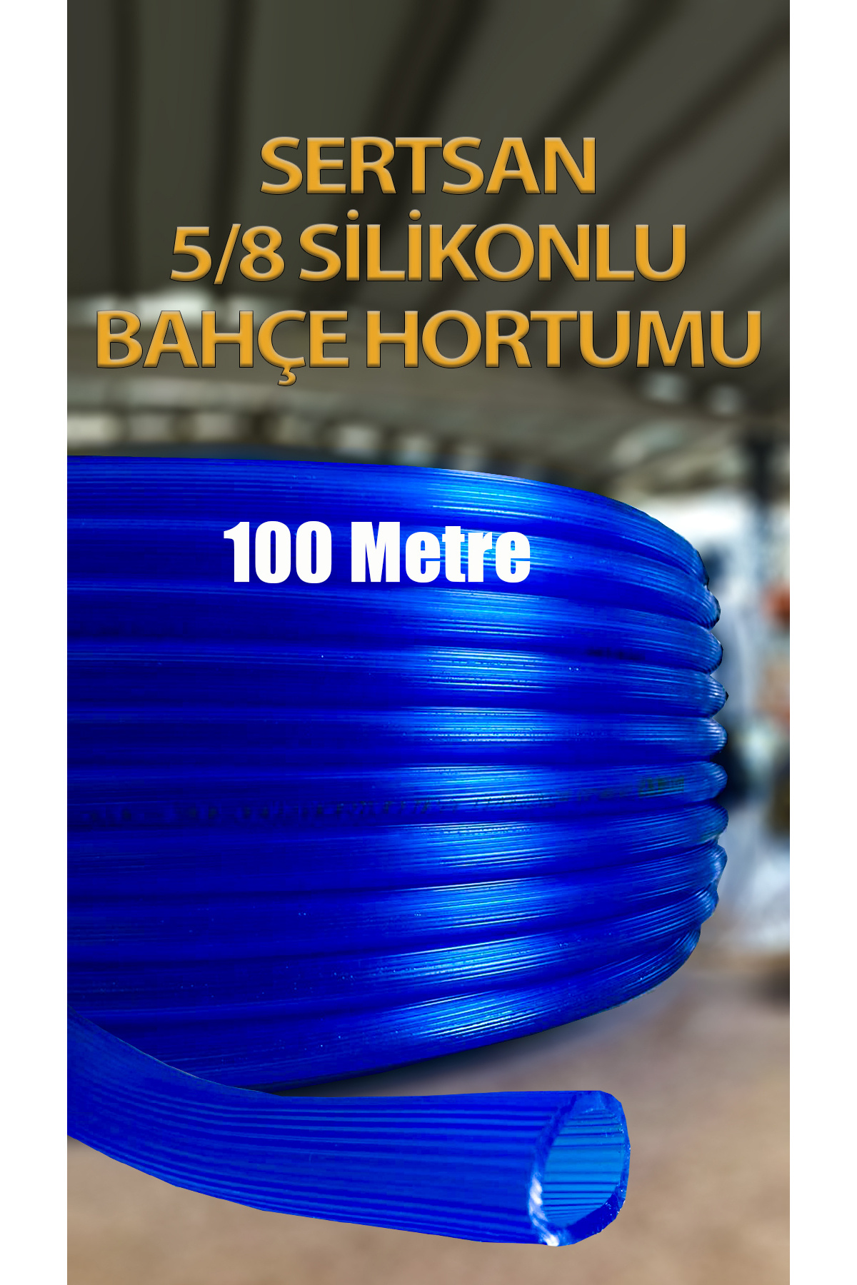 Sertsan Silikonlu Bahçe Hortumu 5/8 Mavi Renk 100 Metre