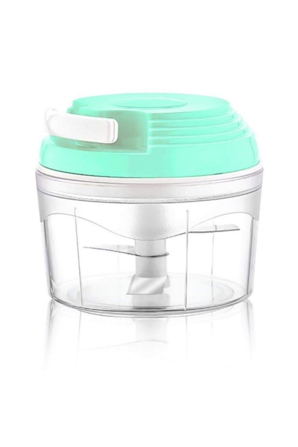 Go İthalat İpli El Rondosu 3 Bıçaklı Pratik İp Çekmeli Doğrayıcı Mutfak Mini Rota