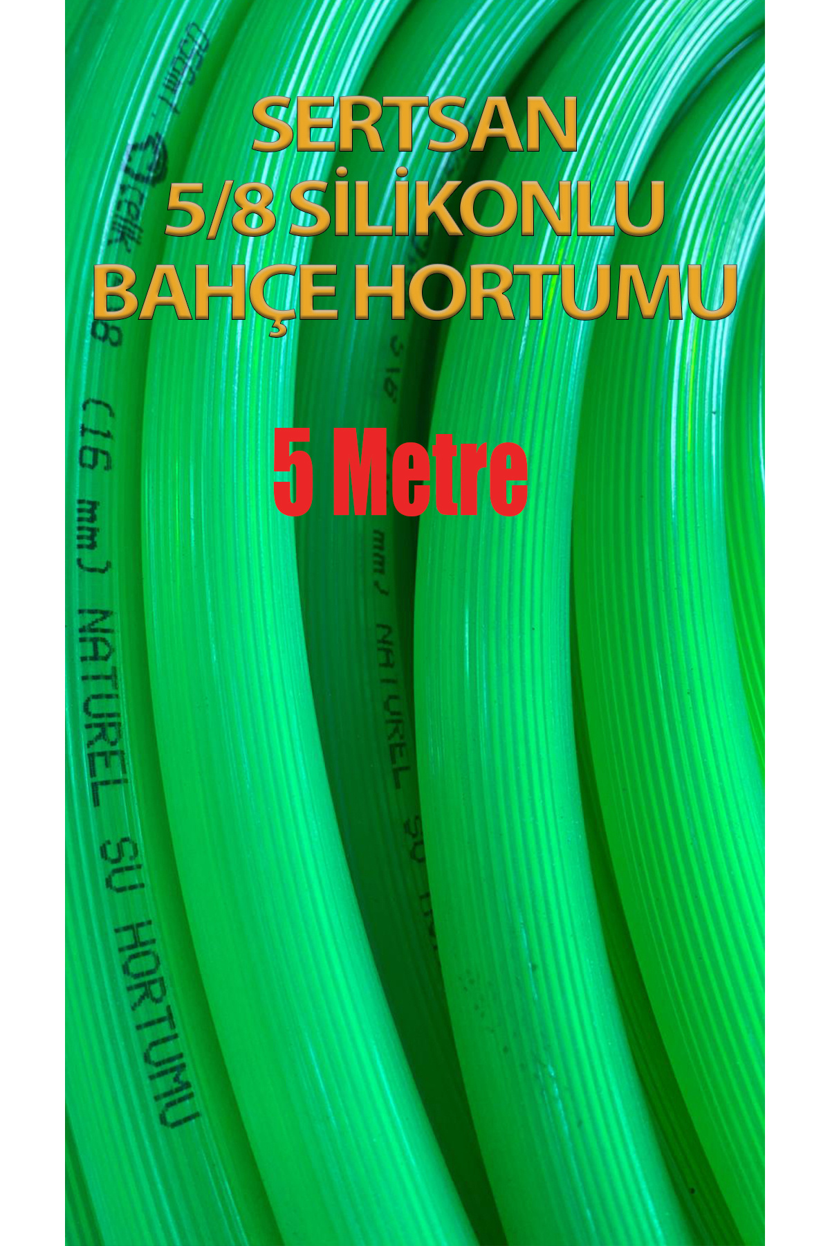 Sertsan Silikonlu Bahçe Hortumu 5/8 Yeşil Renk 5 Metre