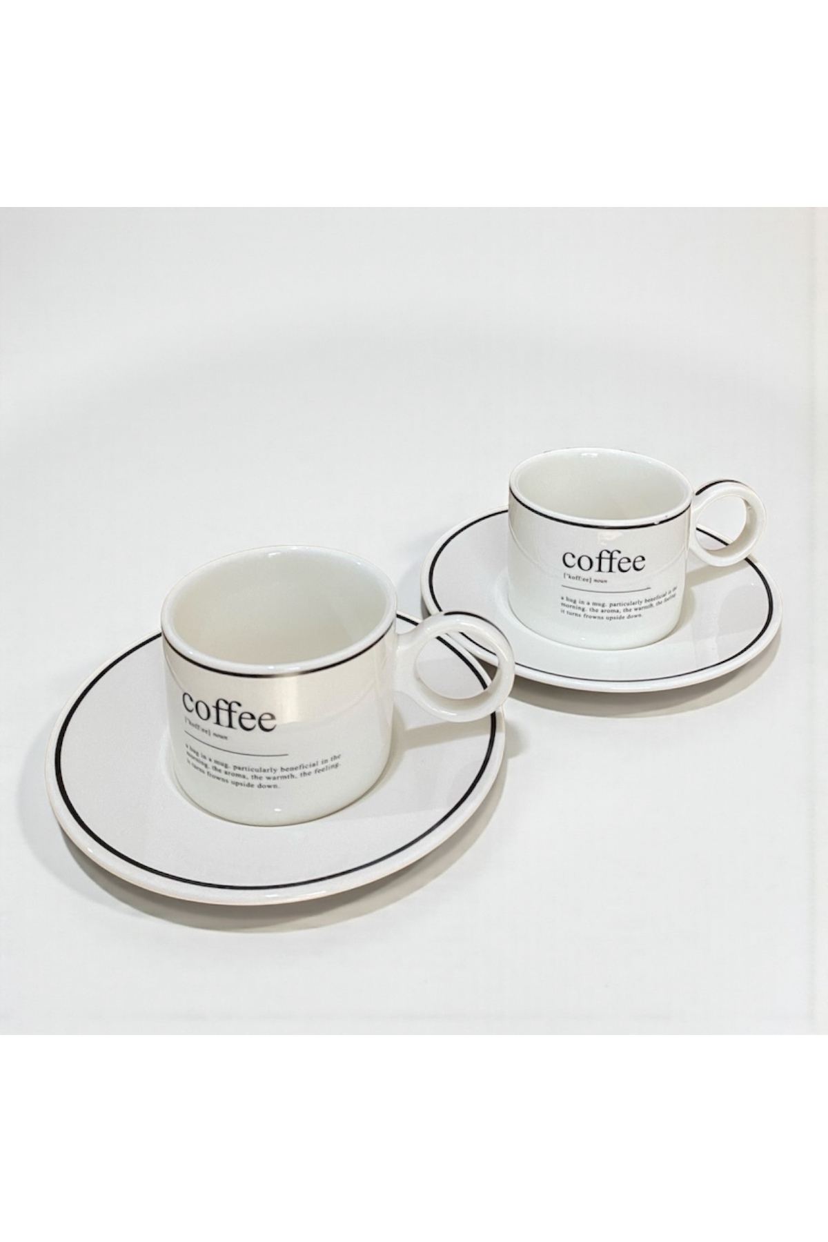 Porcelain 2-Piece Modern Pattern Coffee Cup Set